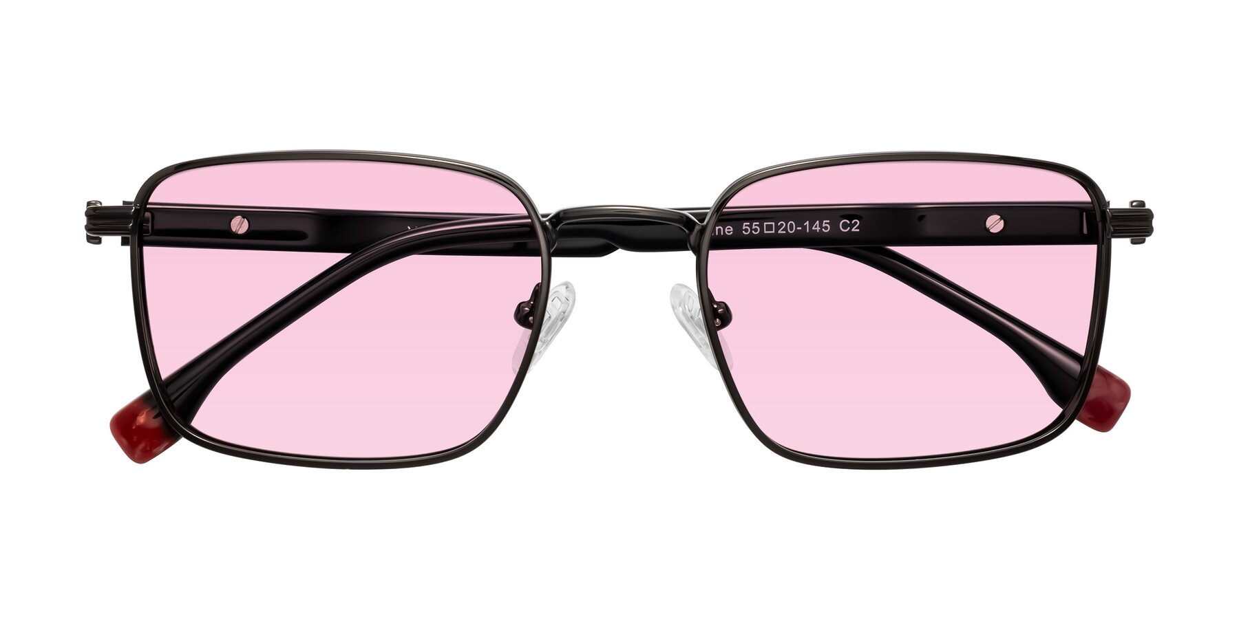 Folded Front of Rhine in Gunmetal/Black with Light Pink Tinted Lenses