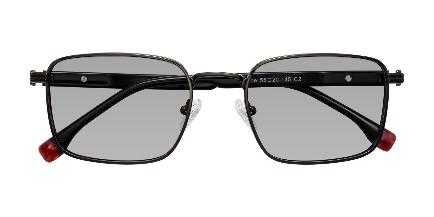 Folded Front of Rhine in Gunmetal/Black with Light Gray Tinted Lenses