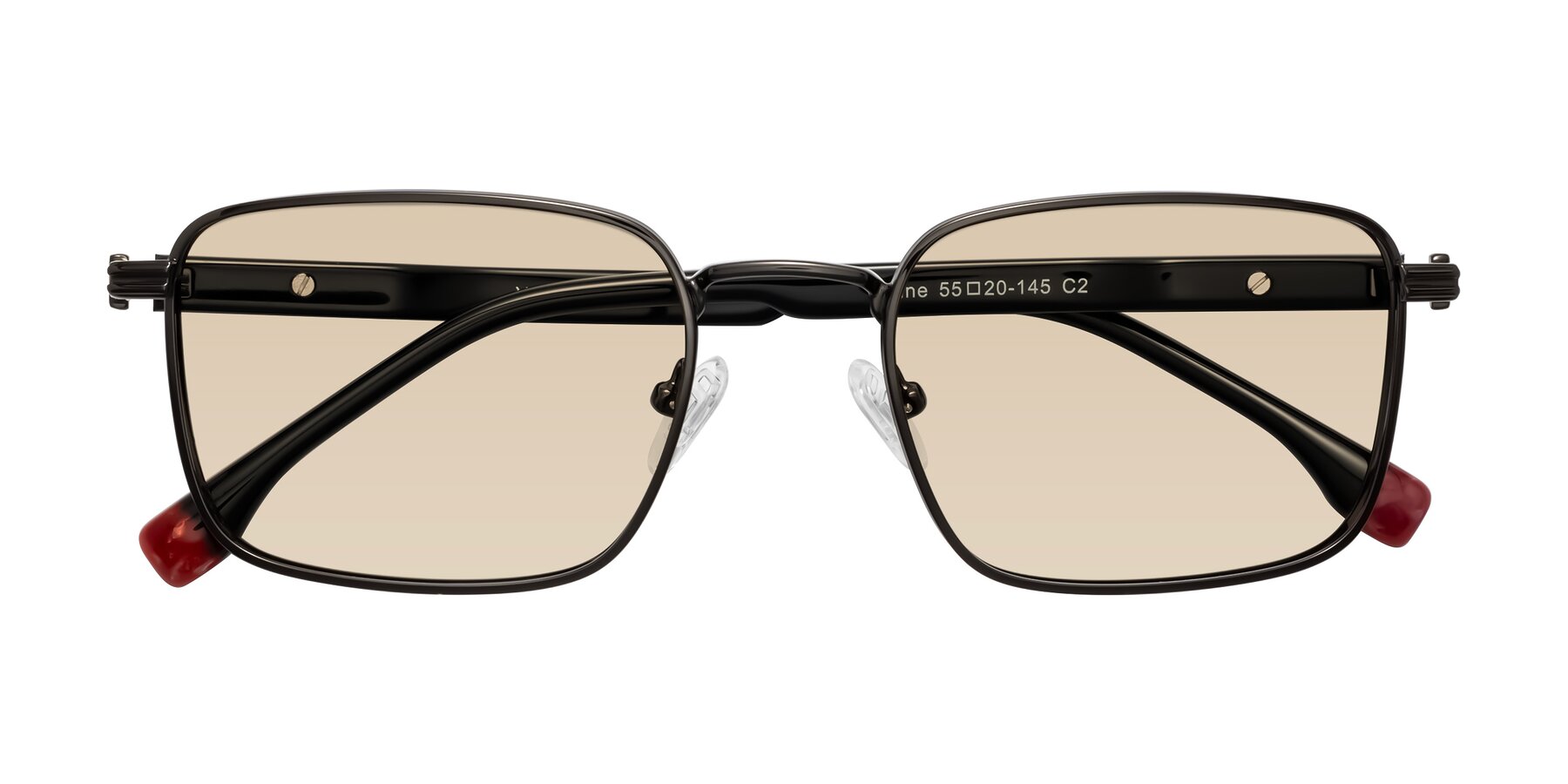 Folded Front of Rhine in Gunmetal/Black with Light Brown Tinted Lenses