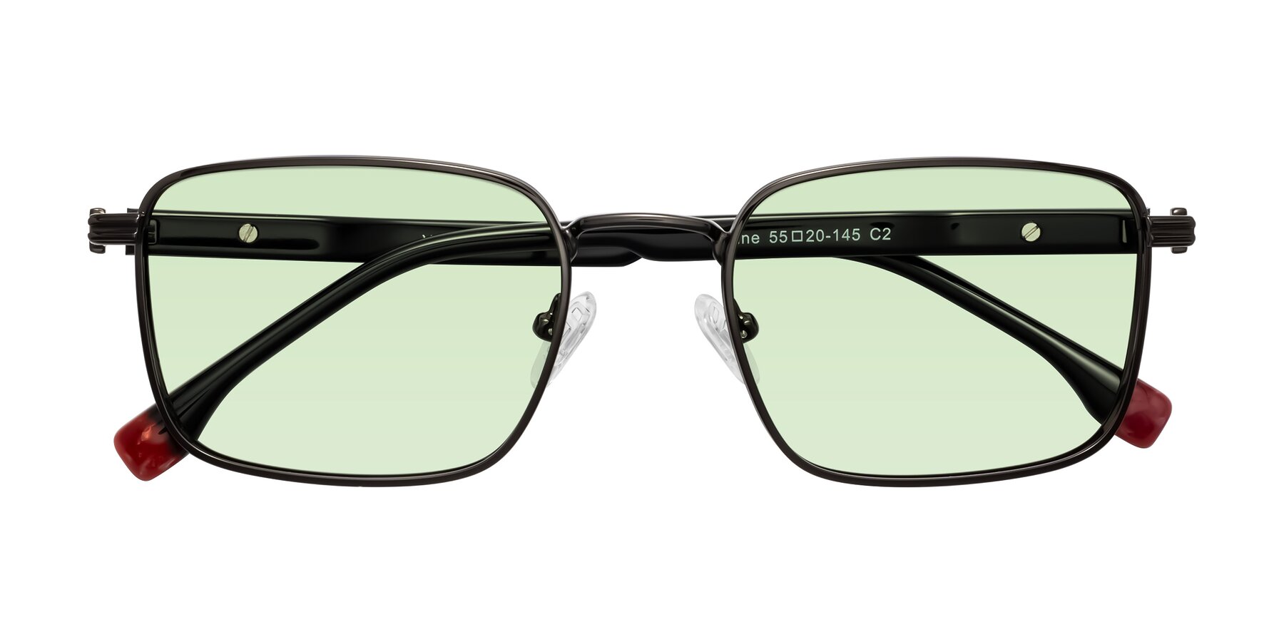 Folded Front of Rhine in Gunmetal/Black with Light Green Tinted Lenses