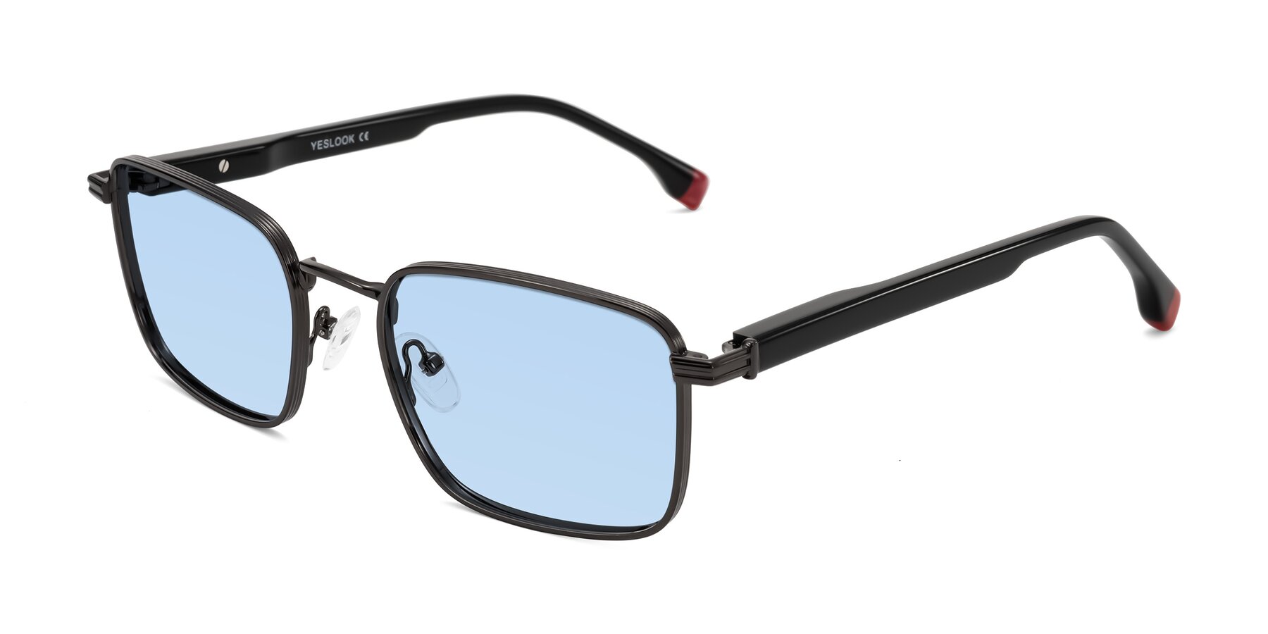 Angle of Rhine in Gunmetal/Black with Light Blue Tinted Lenses