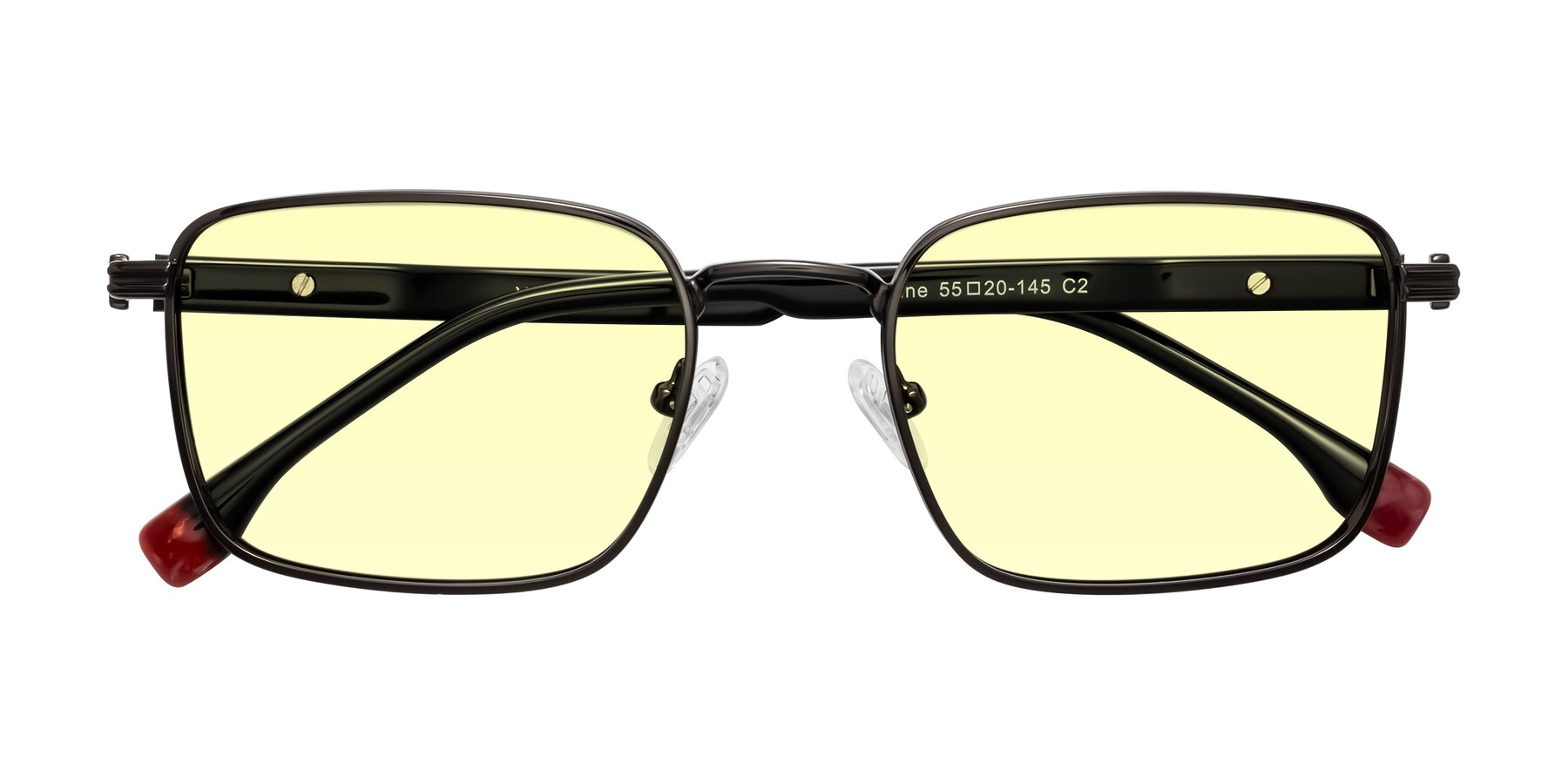 Folded Front of Rhine in Gunmetal/Black with Light Yellow Tinted Lenses
