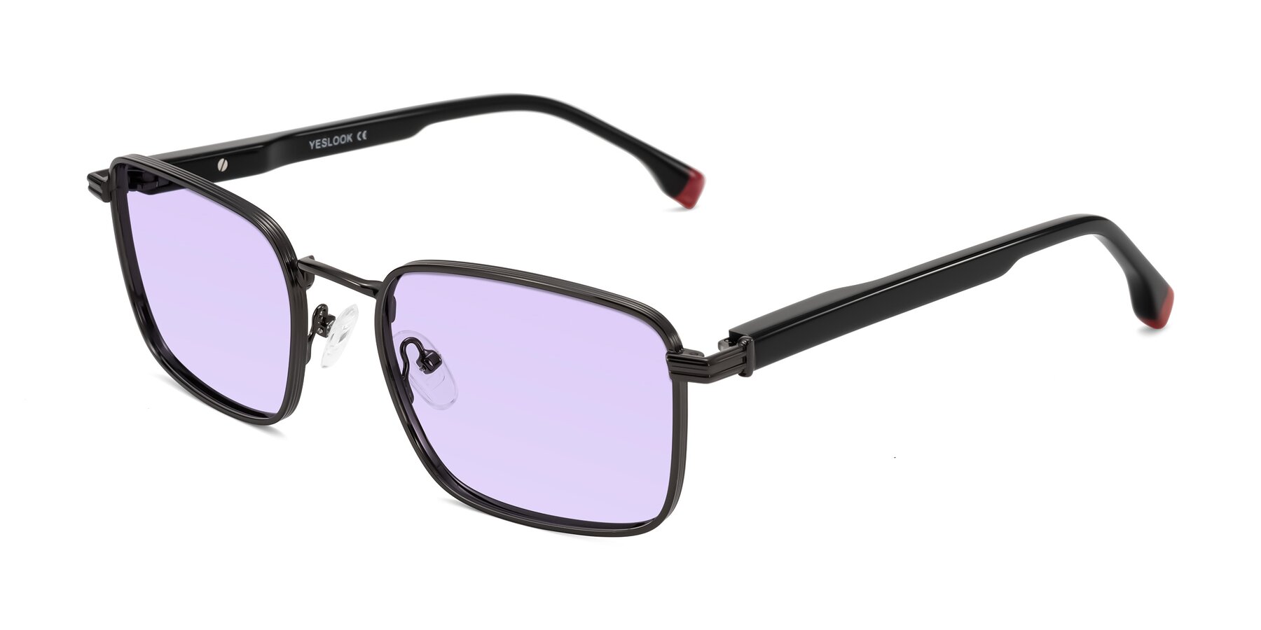 Angle of Rhine in Gunmetal/Black with Light Purple Tinted Lenses