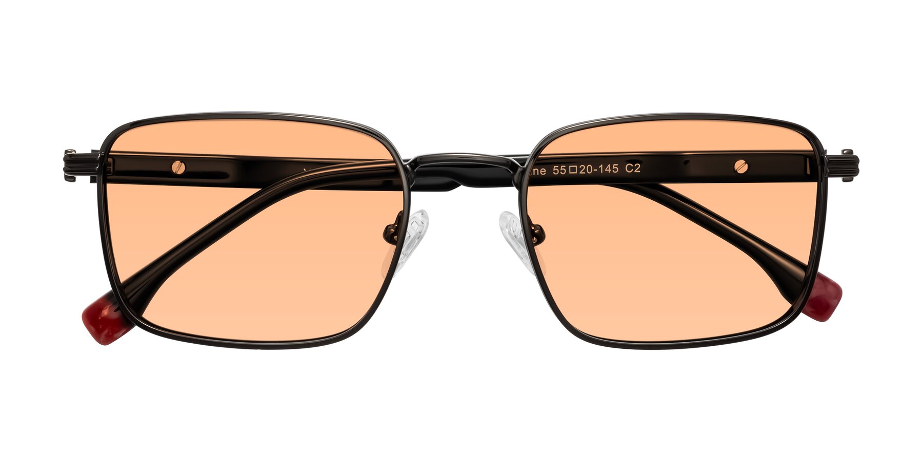 Folded Front of Rhine in Gunmetal/Black with Light Orange Tinted Lenses