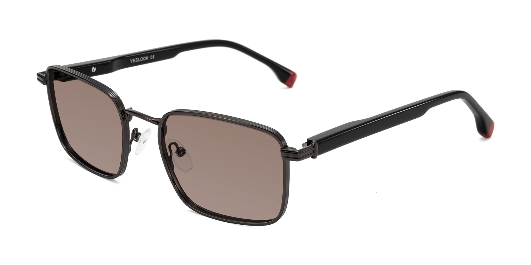 Angle of Rhine in Gunmetal/Black with Medium Brown Tinted Lenses