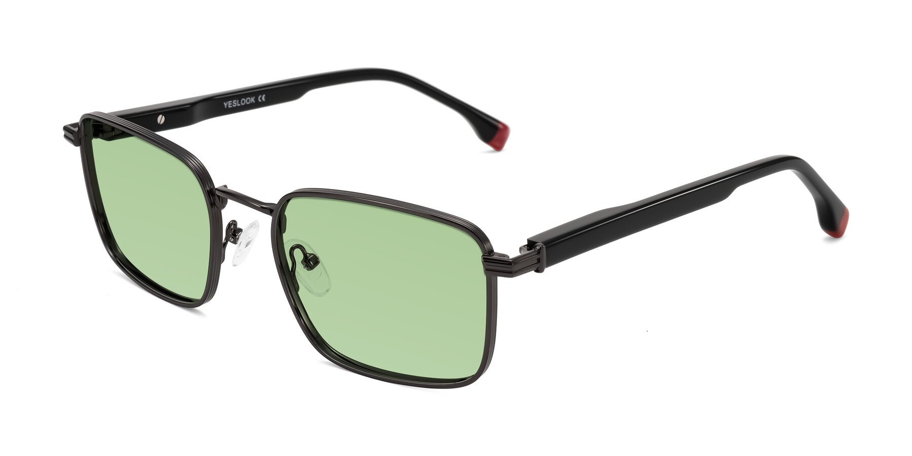 Angle of Rhine in Gunmetal/Black with Medium Green Tinted Lenses