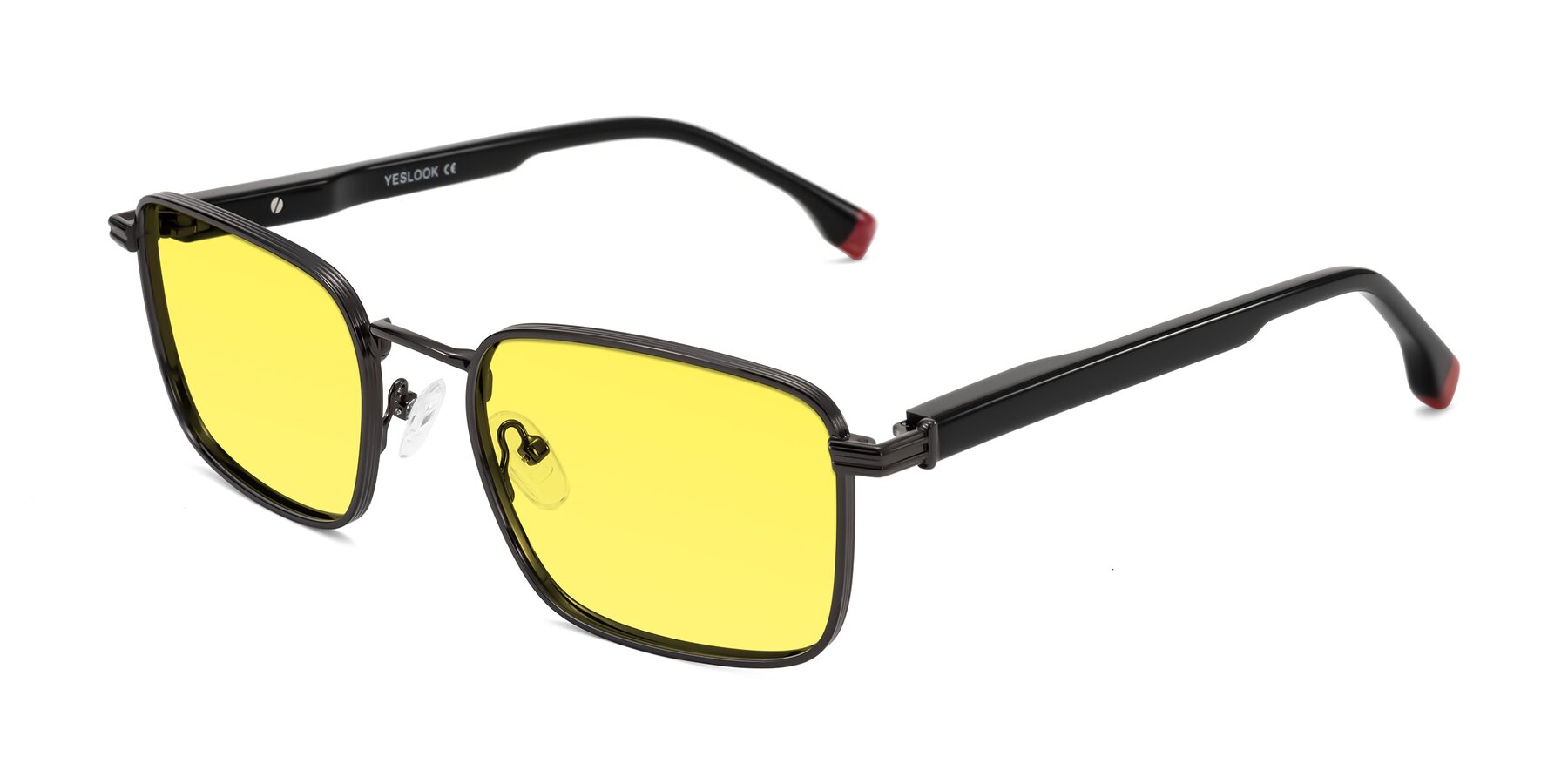 Angle of Rhine in Gunmetal/Black with Medium Yellow Tinted Lenses