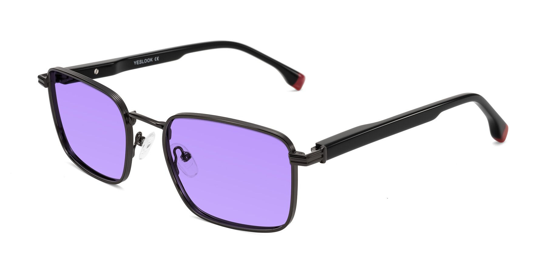 Angle of Rhine in Gunmetal/Black with Medium Purple Tinted Lenses