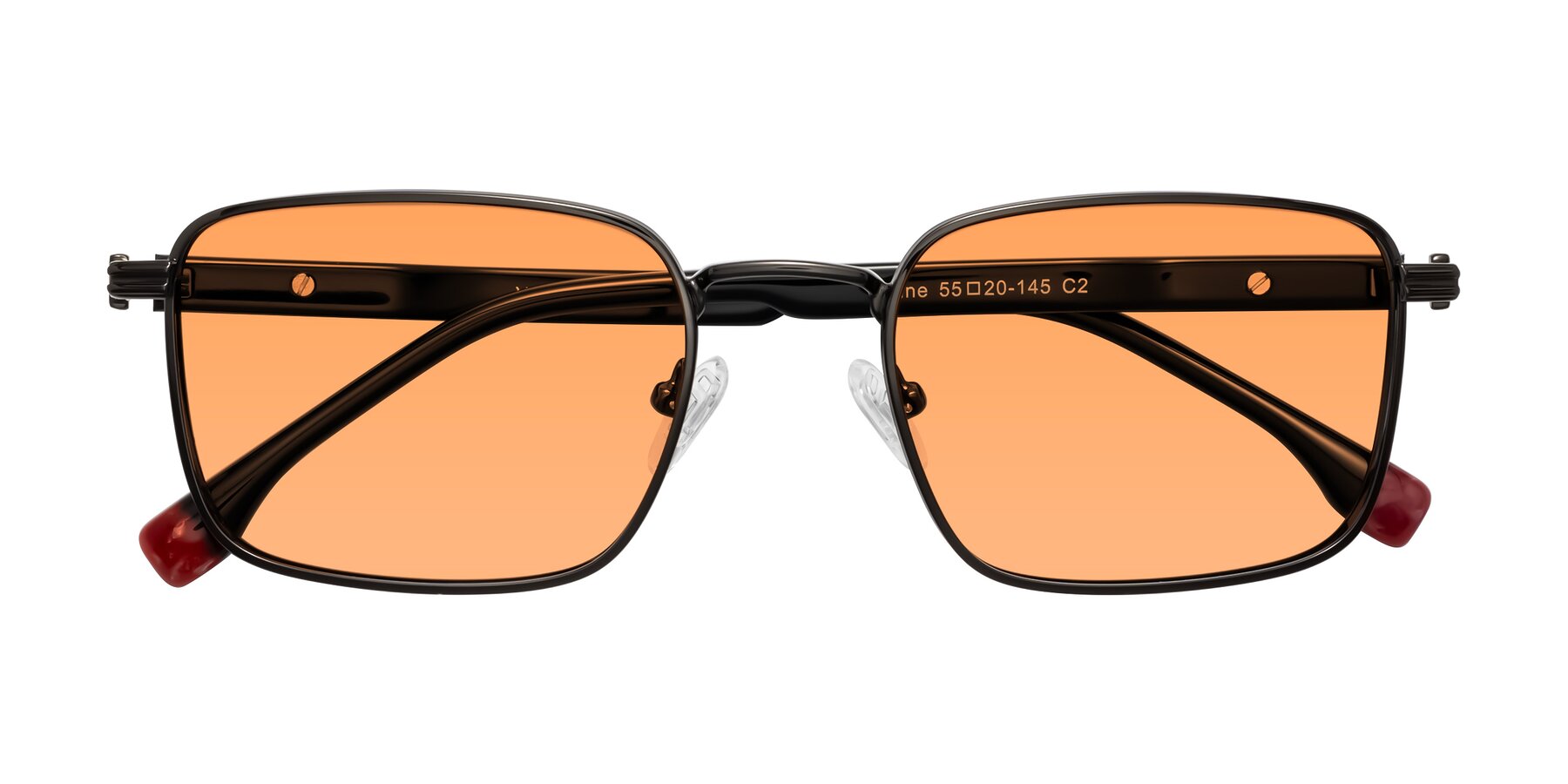 Folded Front of Rhine in Gunmetal/Black with Medium Orange Tinted Lenses