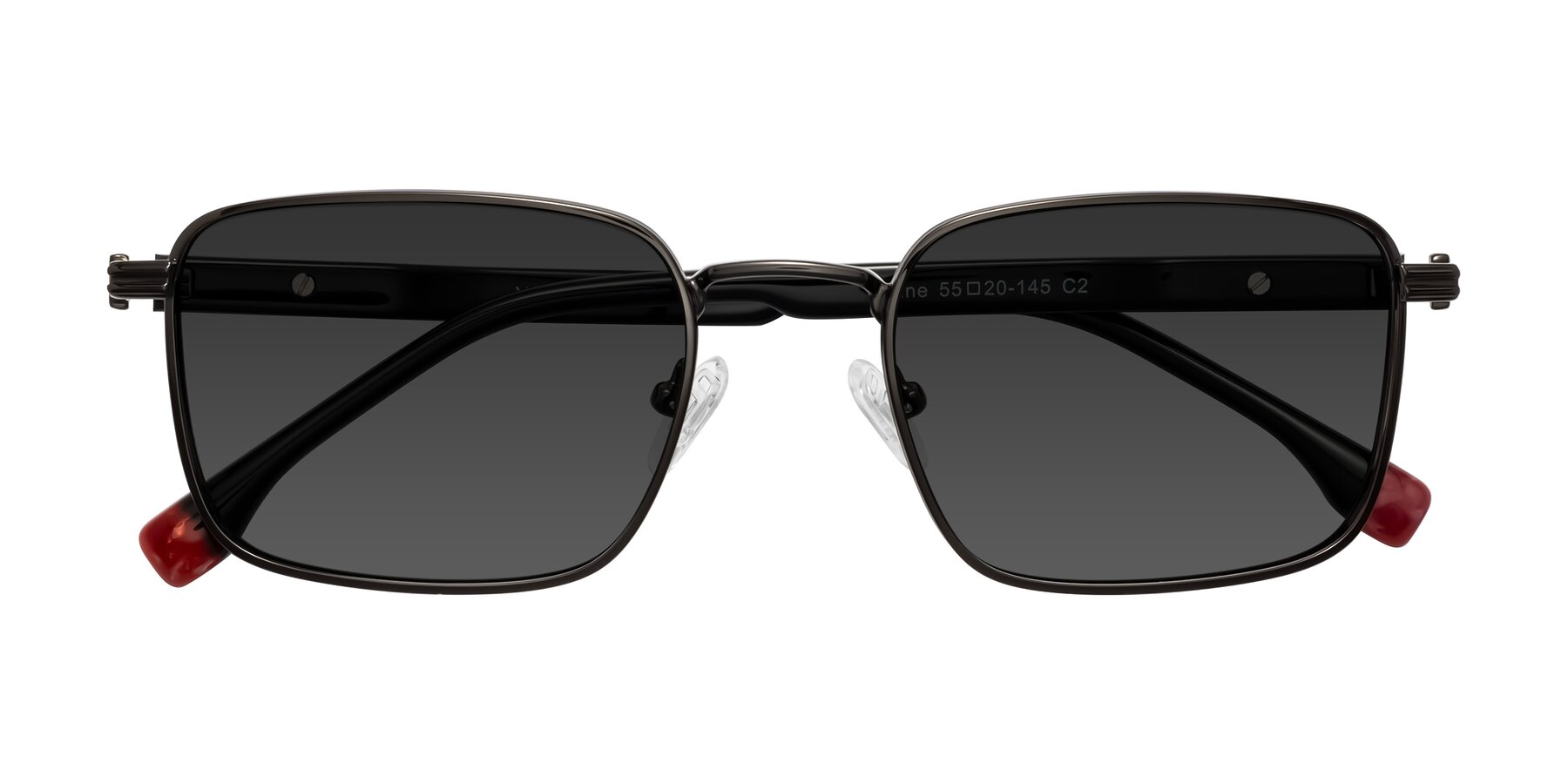 Folded Front of Rhine in Gunmetal/Black with Gray Tinted Lenses