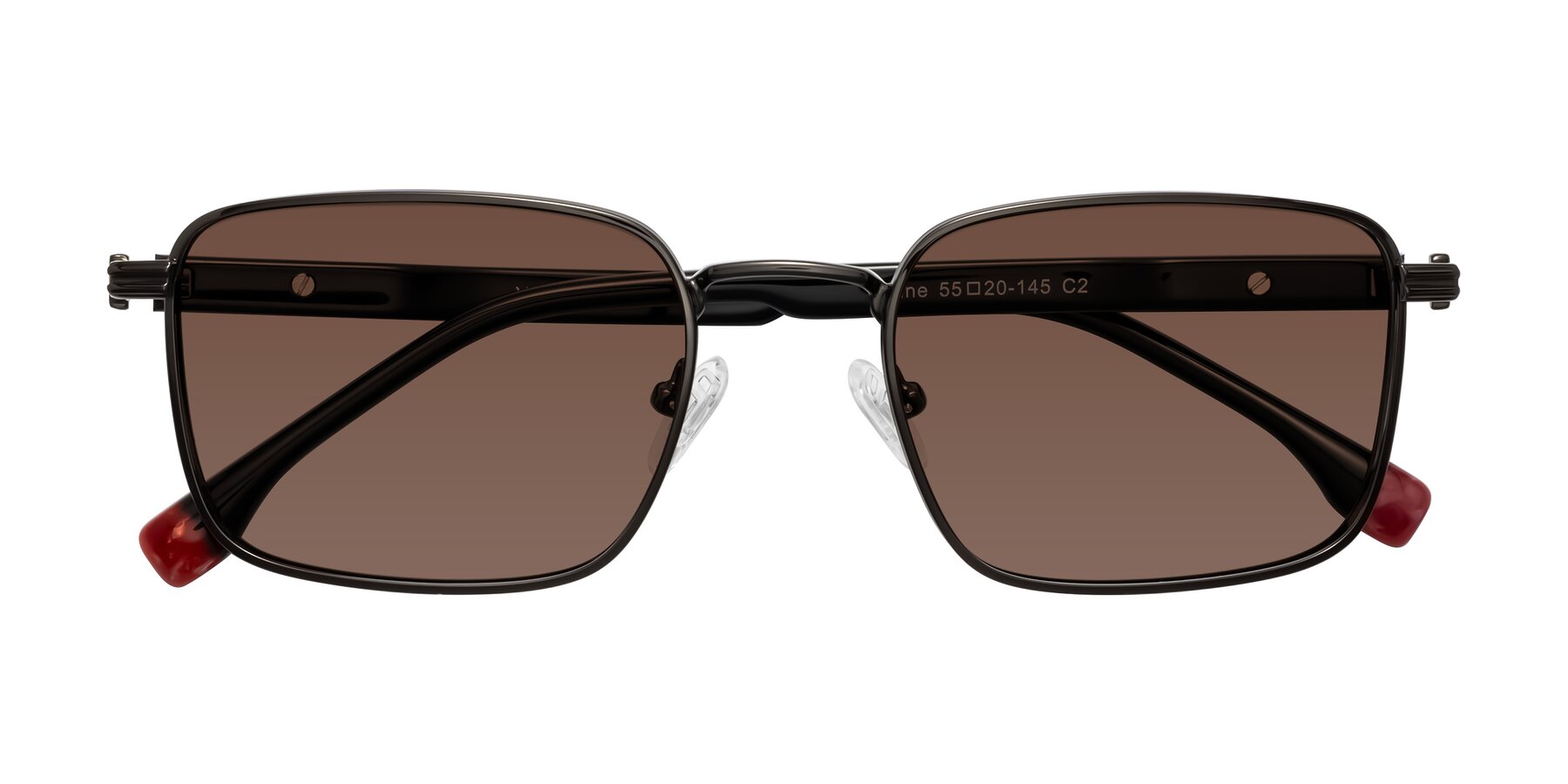 Folded Front of Rhine in Gunmetal/Black with Brown Tinted Lenses