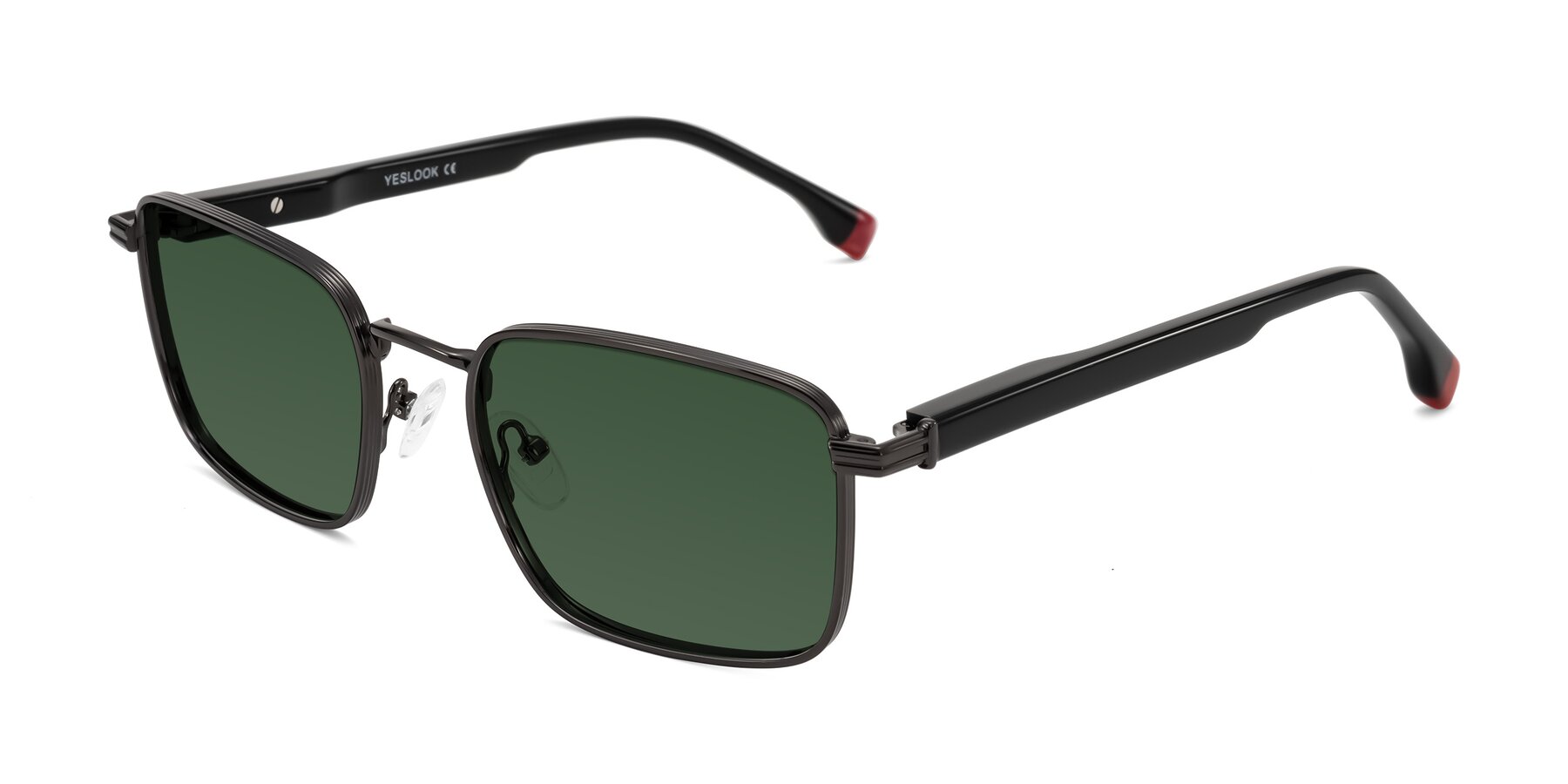 Angle of Rhine in Gunmetal/Black with Green Tinted Lenses