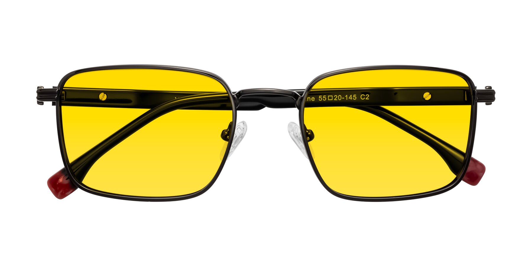 Folded Front of Rhine in Gunmetal/Black with Yellow Tinted Lenses