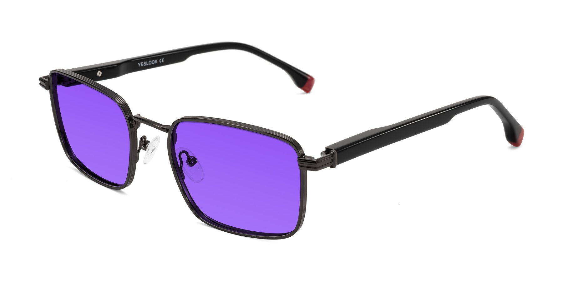 Angle of Rhine in Gunmetal/Black with Purple Tinted Lenses