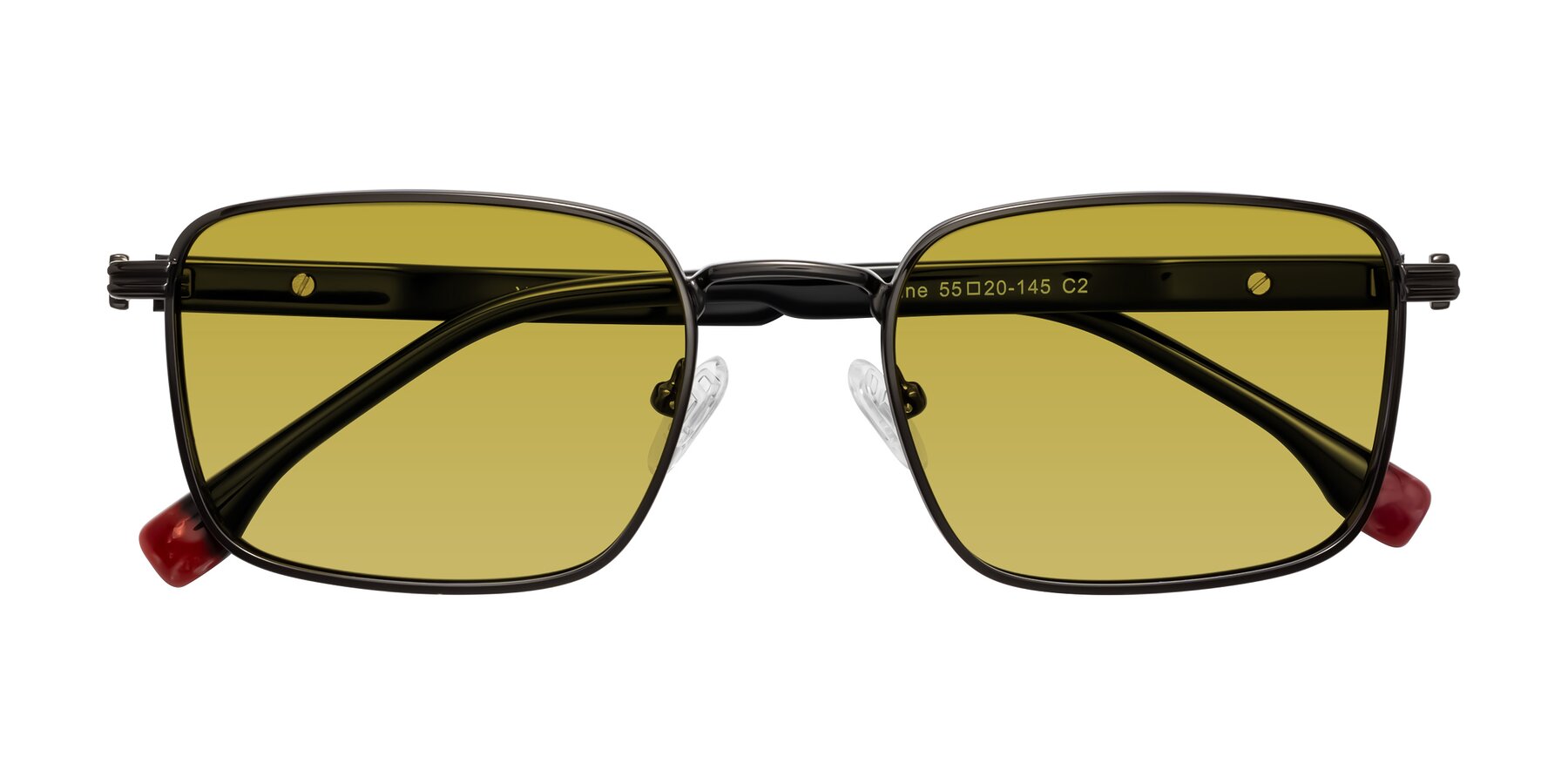 Folded Front of Rhine in Gunmetal/Black with Champagne Tinted Lenses