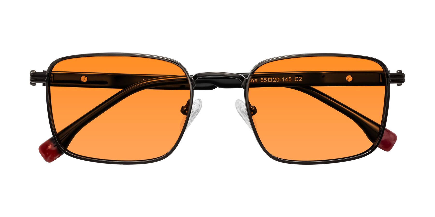 Folded Front of Rhine in Gunmetal/Black with Orange Tinted Lenses