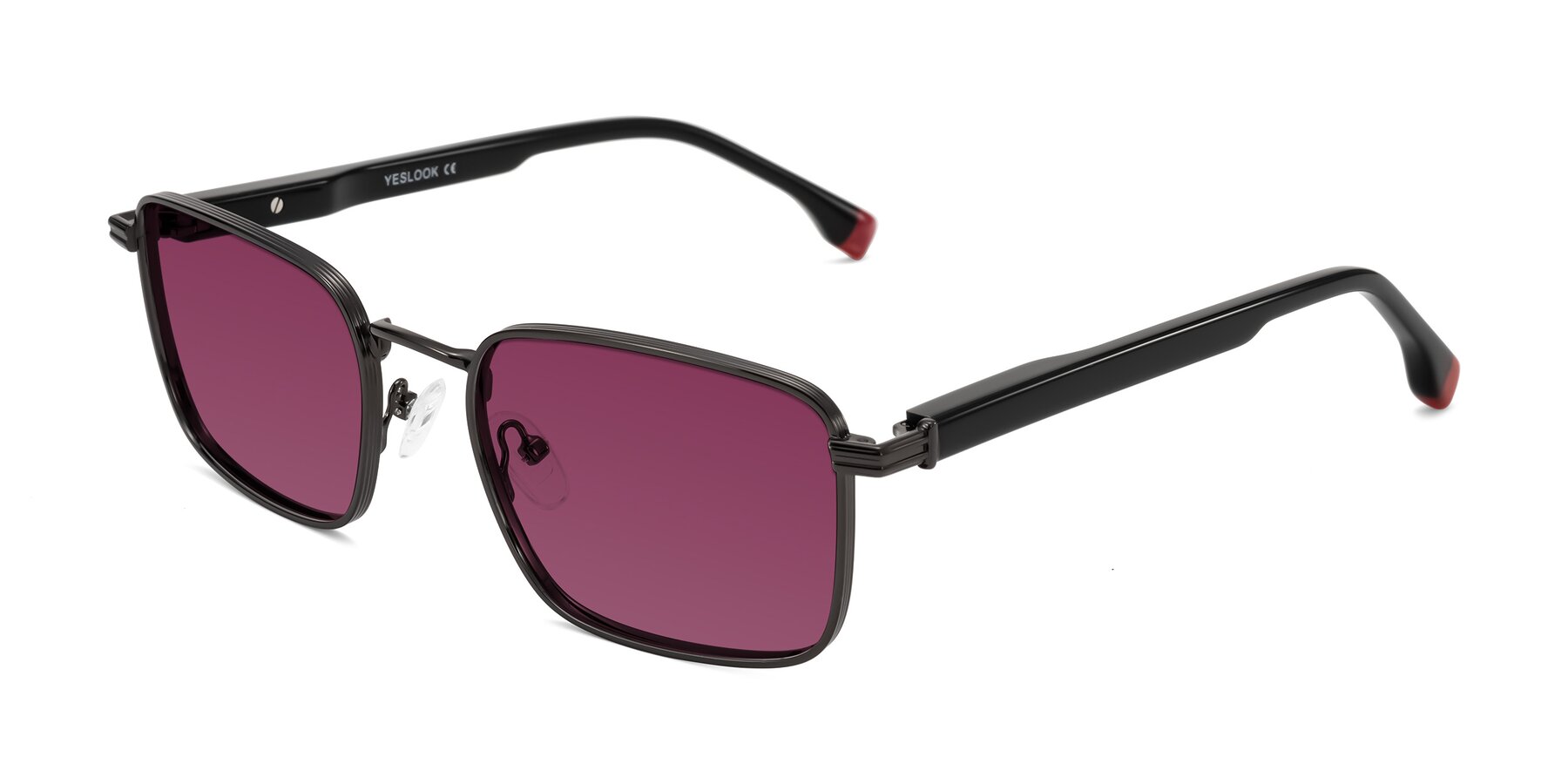 Angle of Rhine in Gunmetal/Black with Wine Tinted Lenses