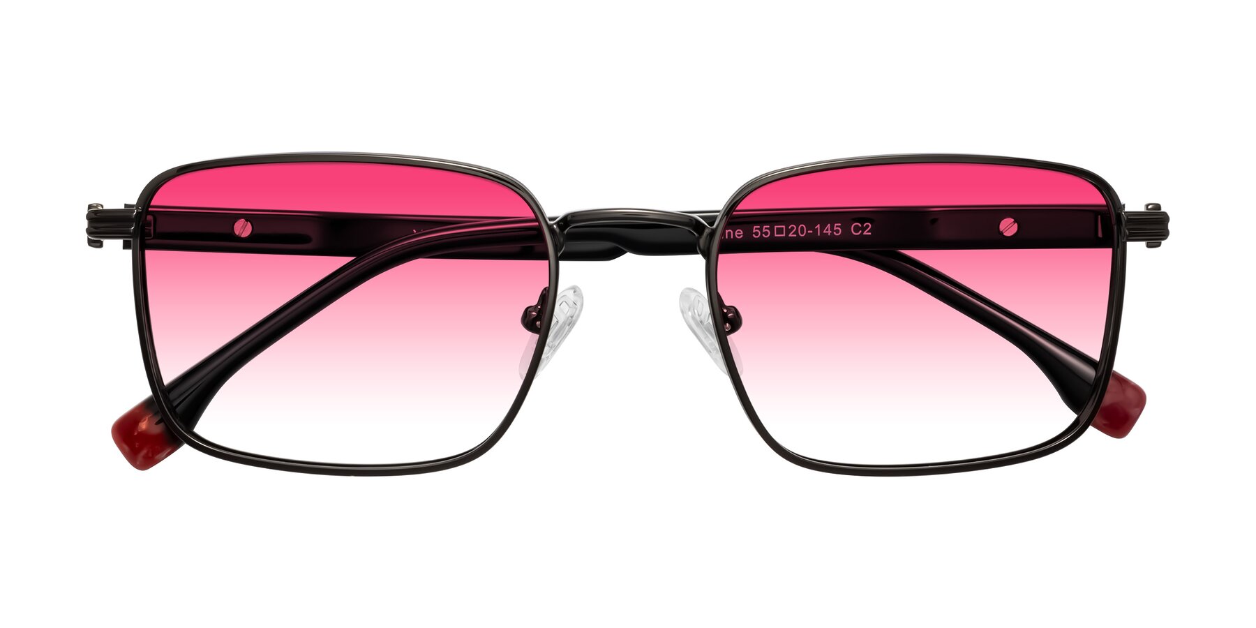 Folded Front of Rhine in Gunmetal/Black with Pink Gradient Lenses