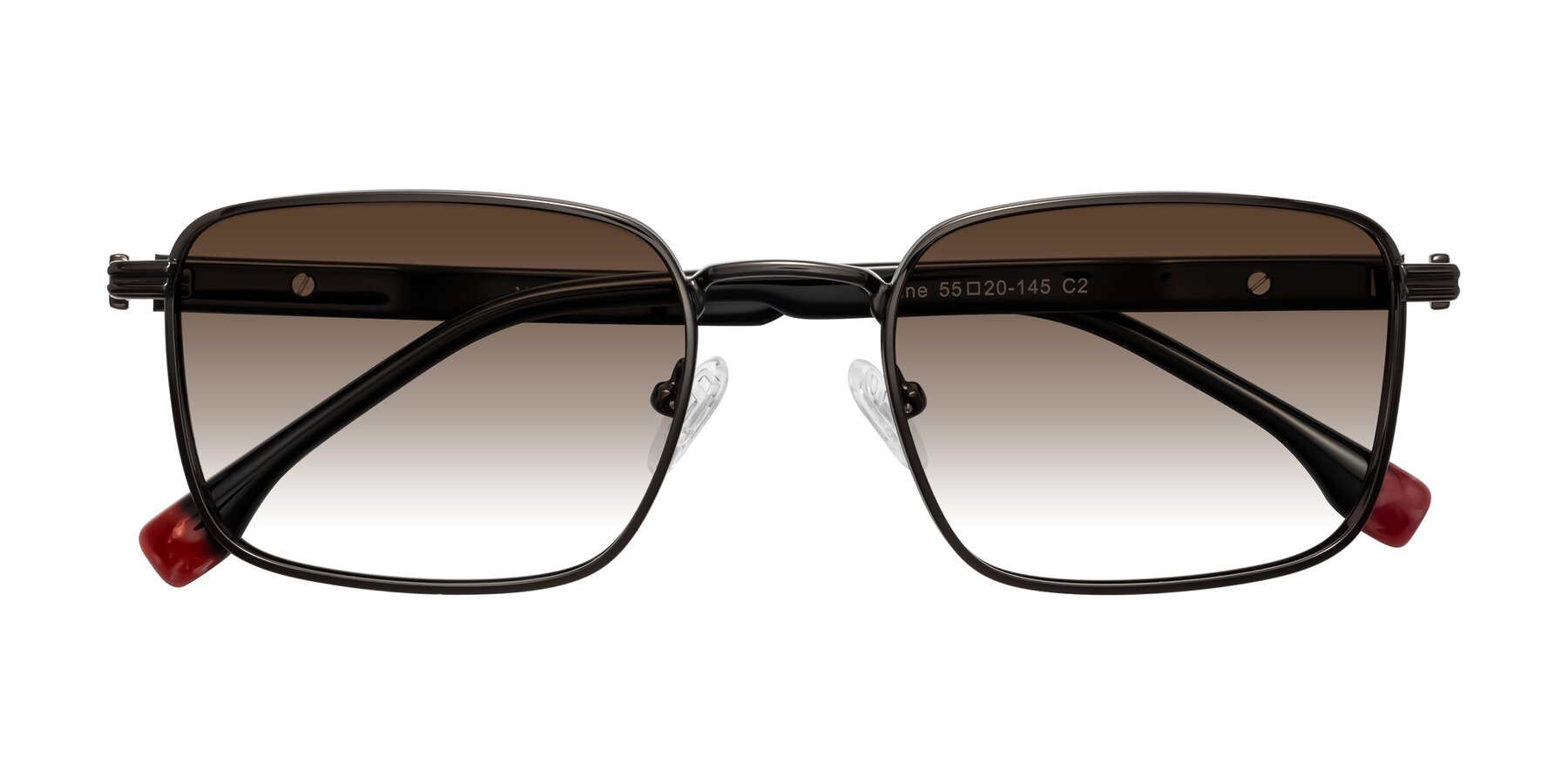 Folded Front of Rhine in Gunmetal/Black with Brown Gradient Lenses