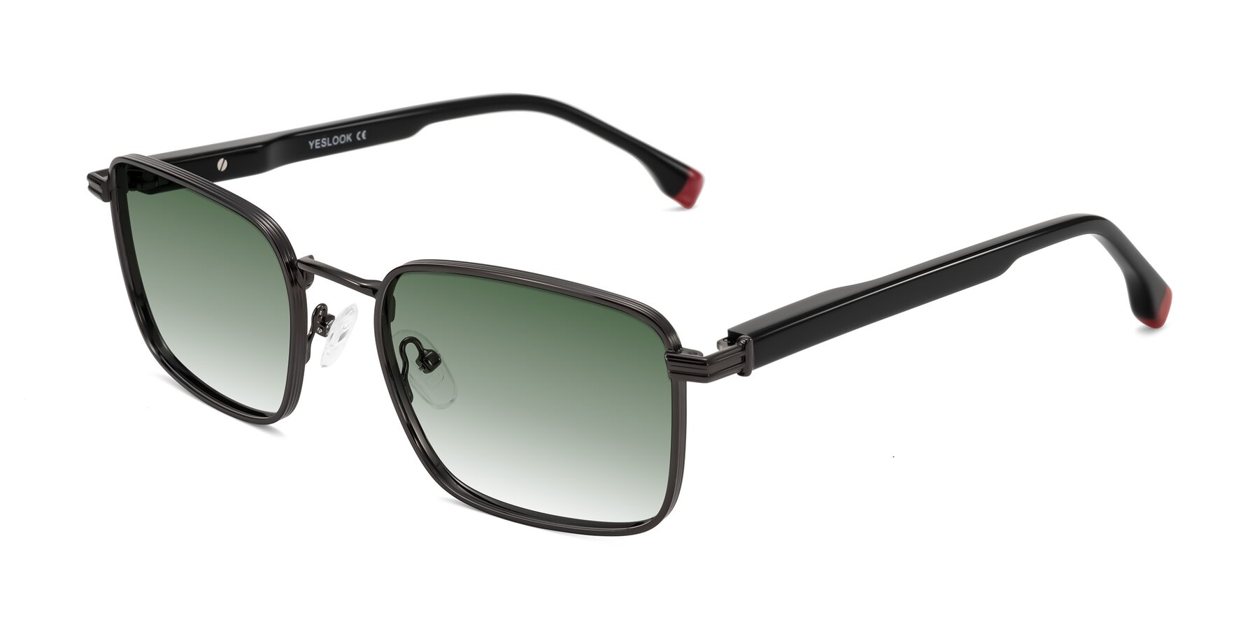 Angle of Rhine in Gunmetal/Black with Green Gradient Lenses