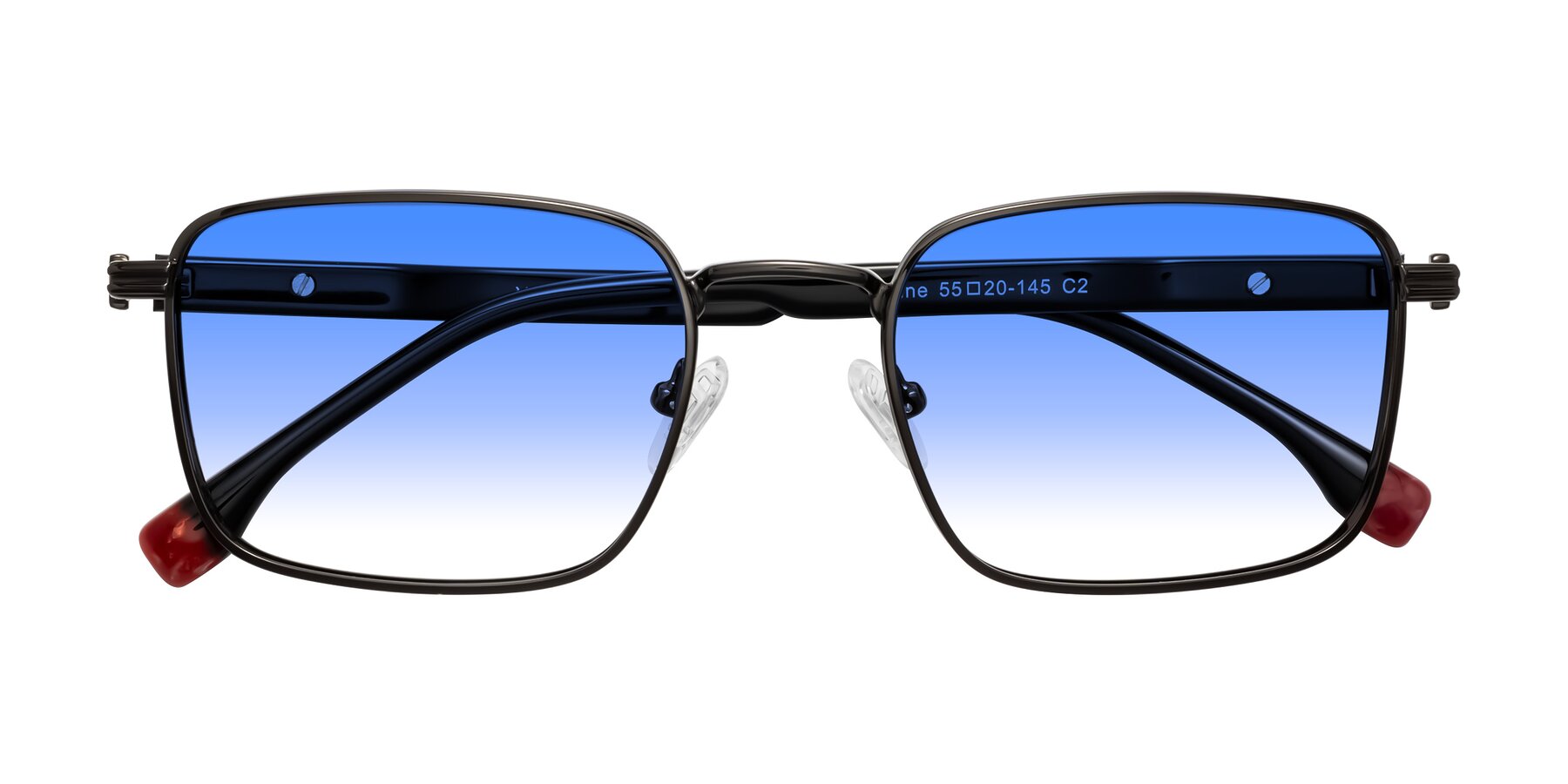 Folded Front of Rhine in Gunmetal/Black with Blue Gradient Lenses