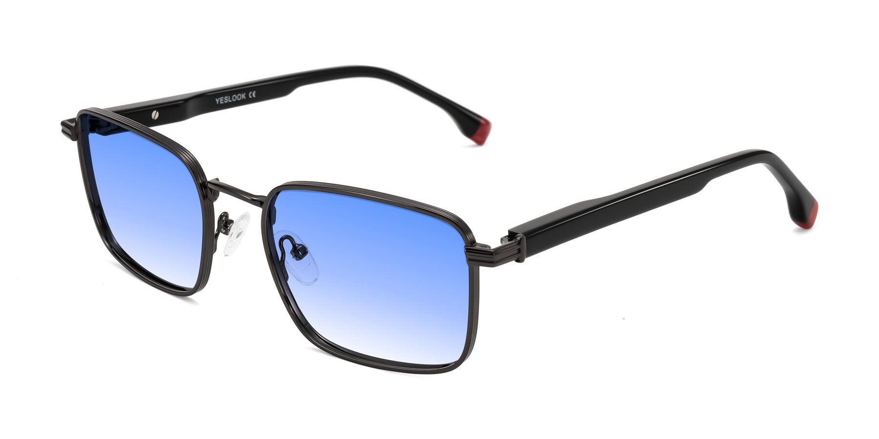 Angle of Rhine in Gunmetal/Black with Blue Gradient Lenses
