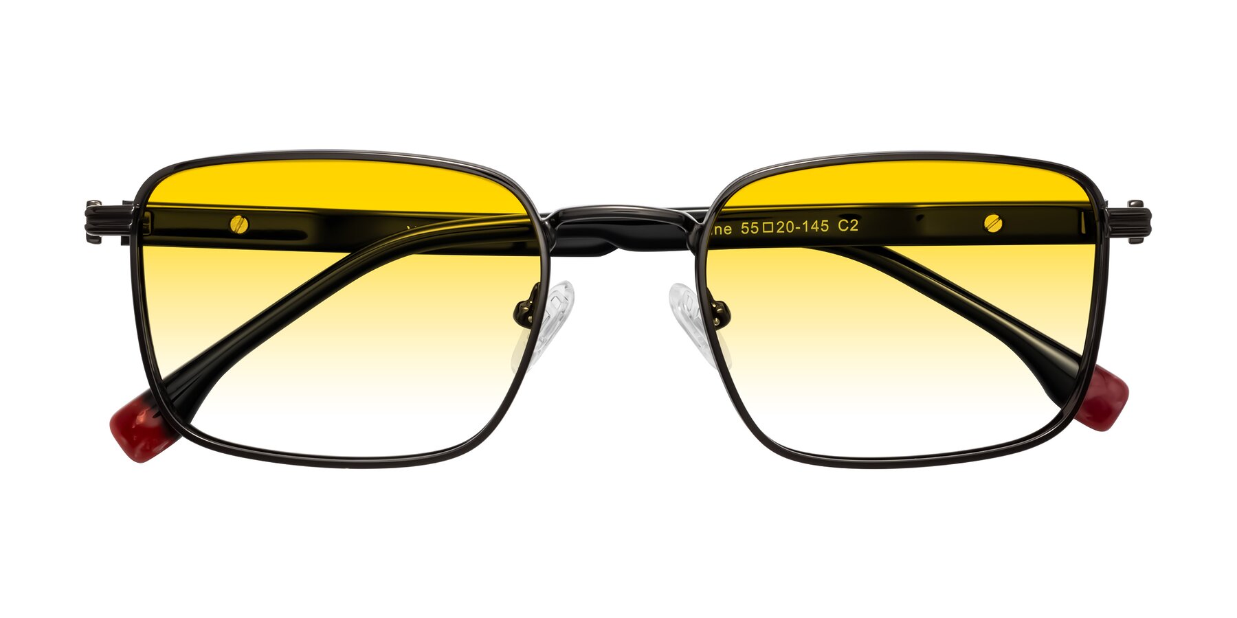 Folded Front of Rhine in Gunmetal/Black with Yellow Gradient Lenses