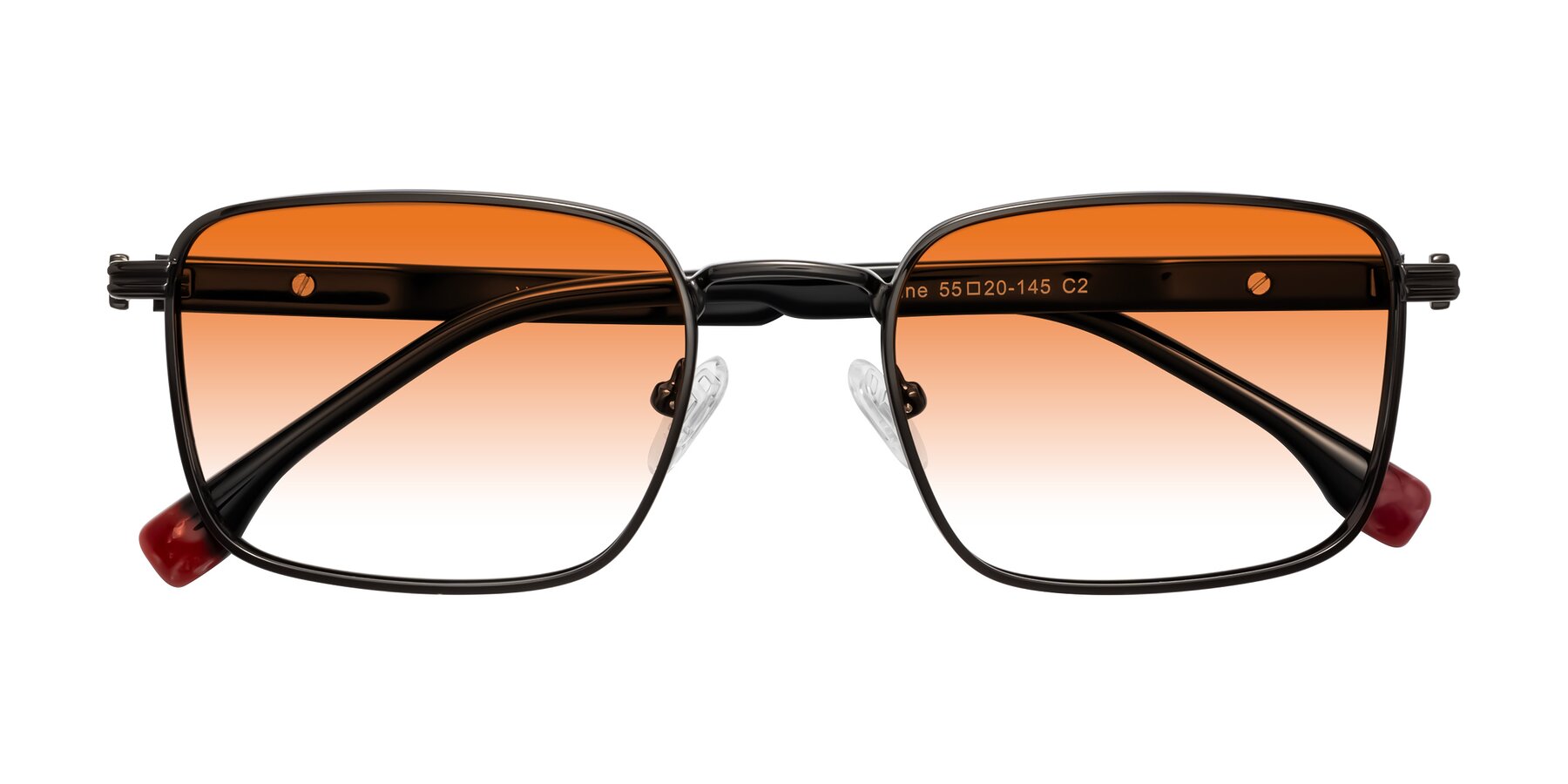 Folded Front of Rhine in Gunmetal/Black with Orange Gradient Lenses
