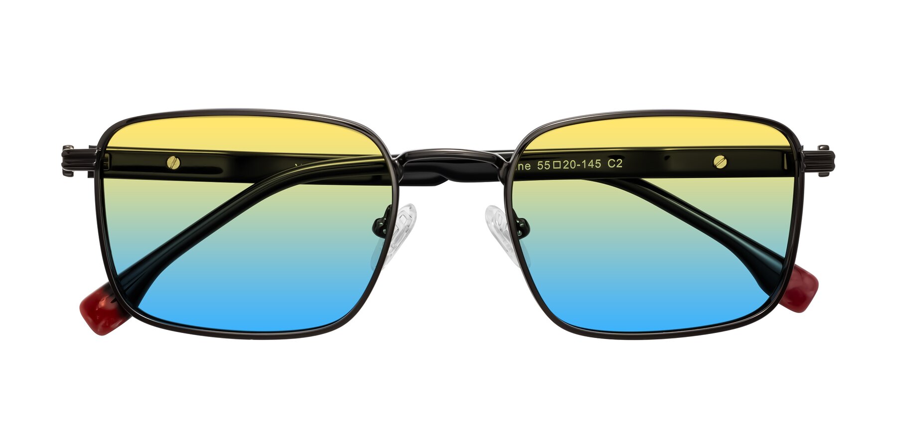Folded Front of Rhine in Gunmetal/Black with Yellow / Blue Gradient Lenses