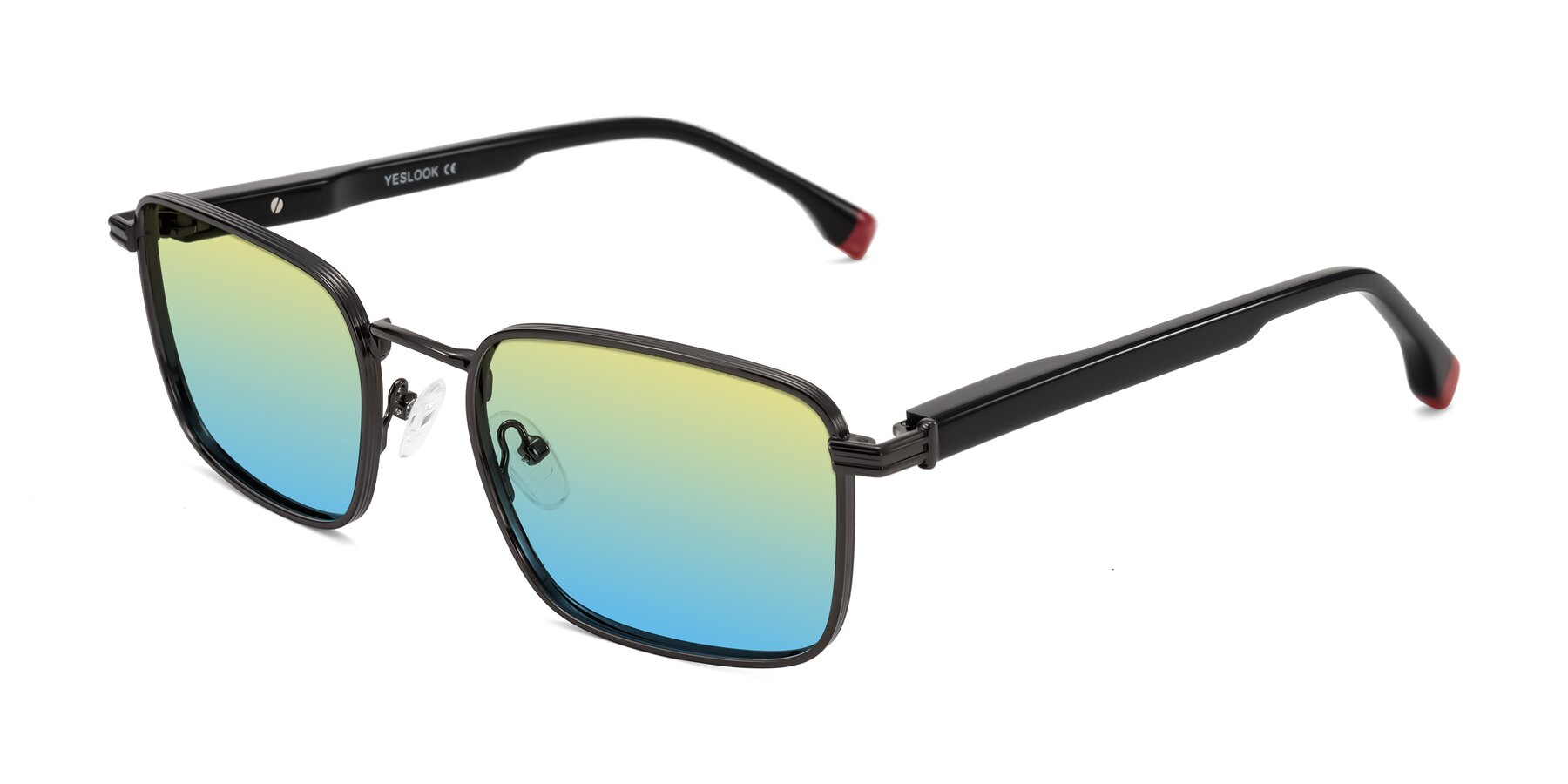 Angle of Rhine in Gunmetal/Black with Yellow / Blue Gradient Lenses