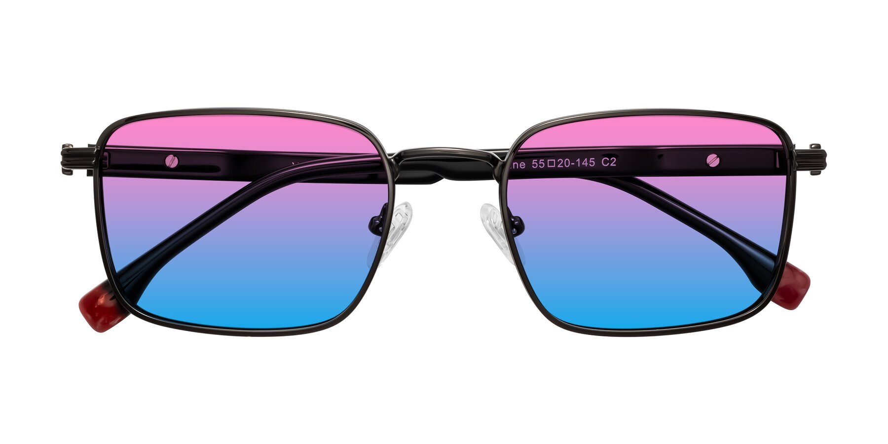 Folded Front of Rhine in Gunmetal/Black with Pink / Blue Gradient Lenses