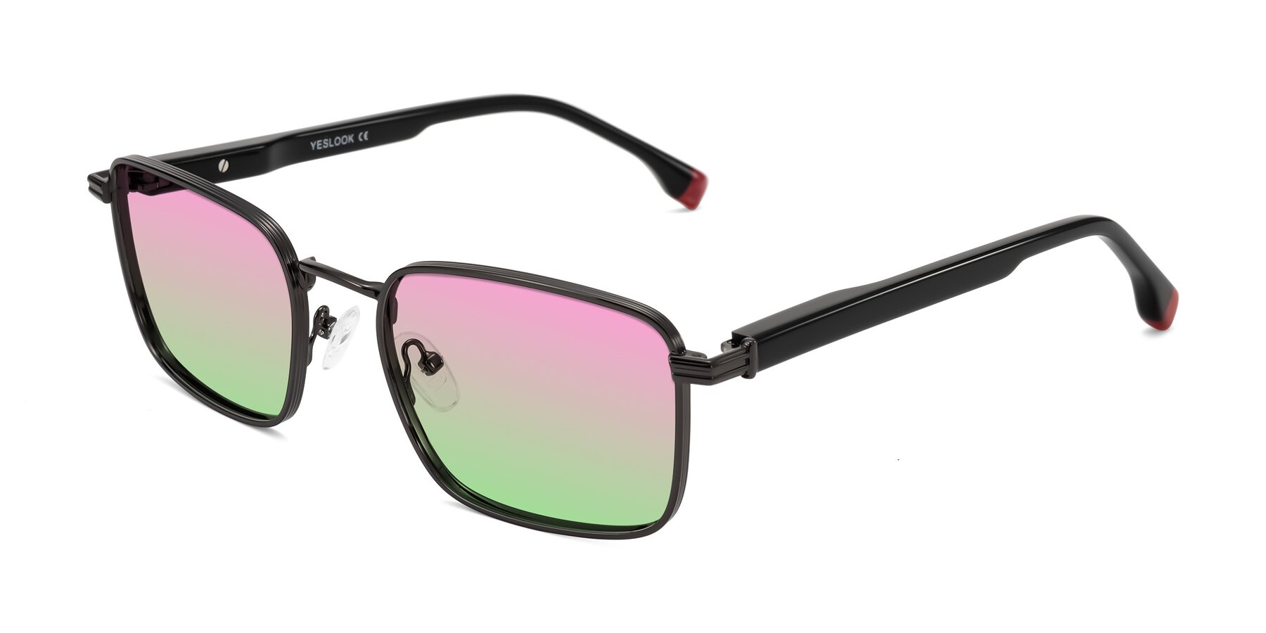 Angle of Rhine in Gunmetal/Black with Pink / Green Gradient Lenses