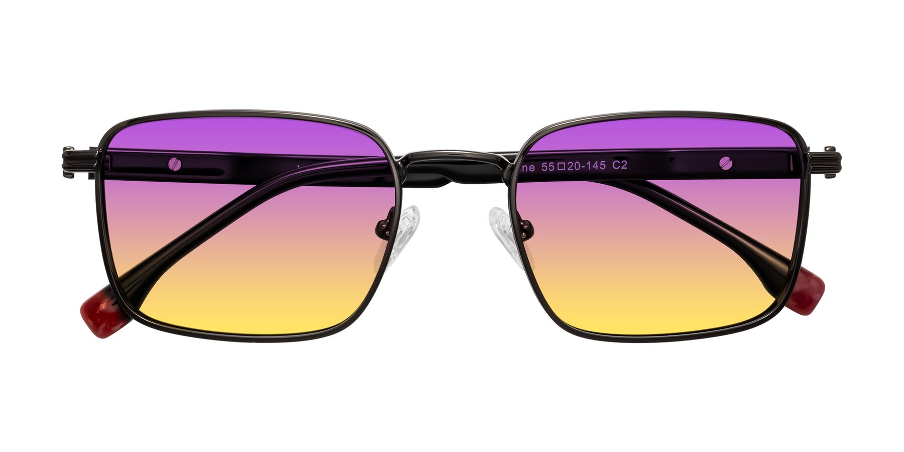Folded Front of Rhine in Gunmetal/Black with Purple / Yellow Gradient Lenses