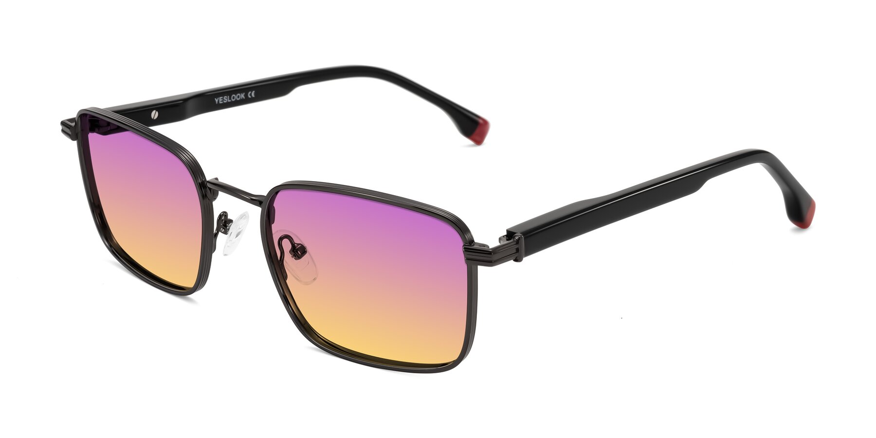 Angle of Rhine in Gunmetal/Black with Purple / Yellow Gradient Lenses