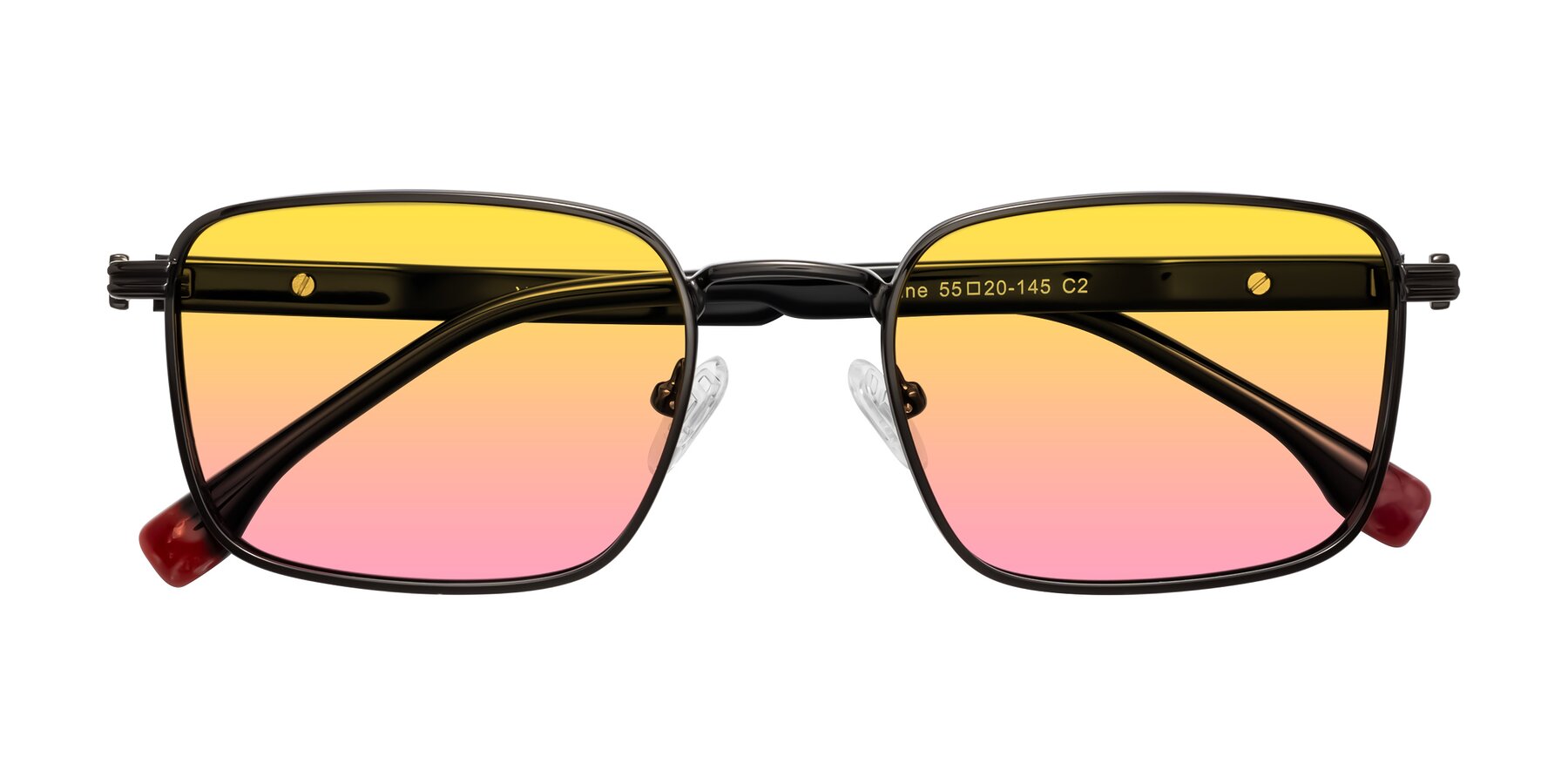 Folded Front of Rhine in Gunmetal/Black with Yellow / Pink Gradient Lenses