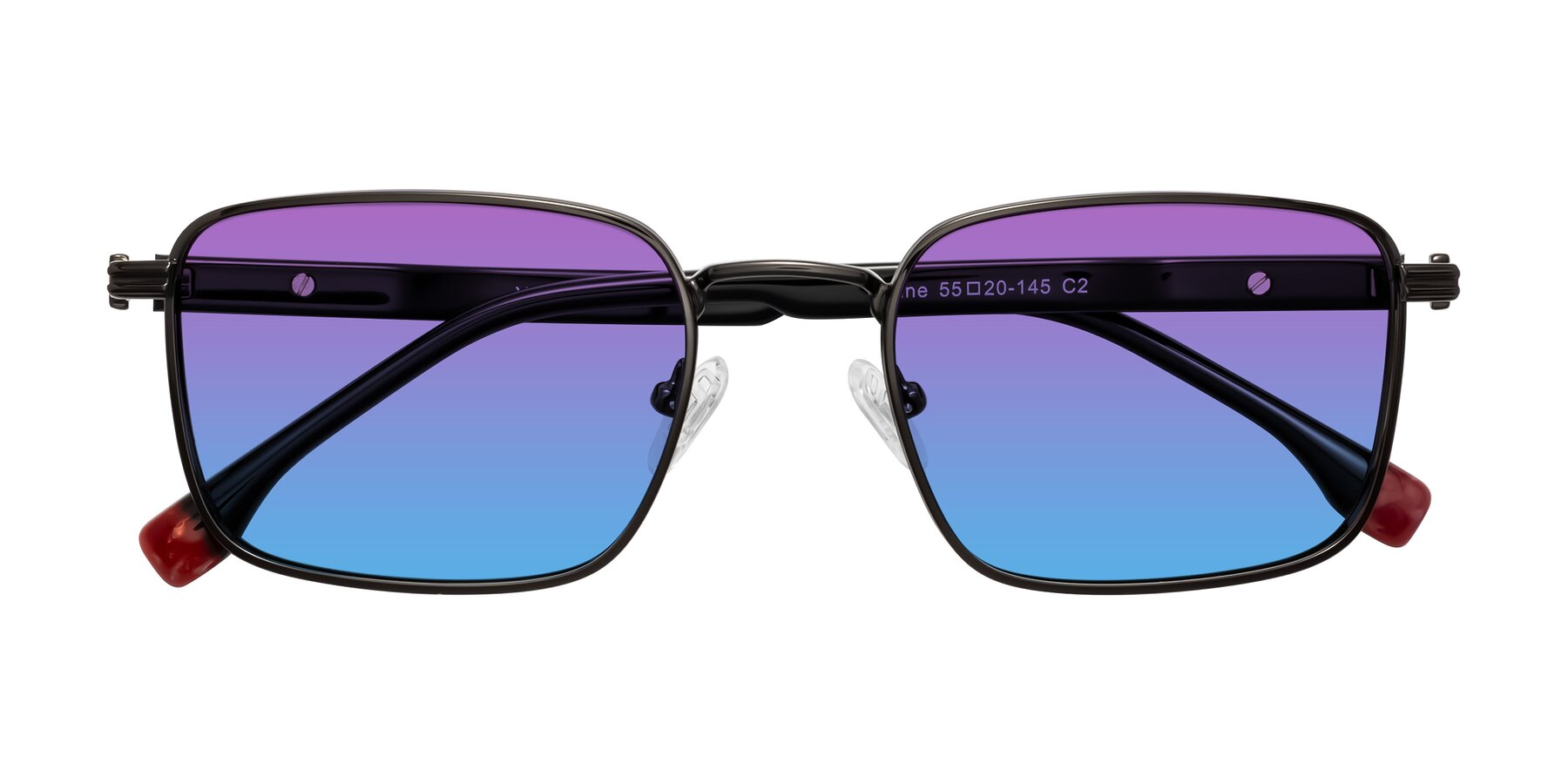 Folded Front of Rhine in Gunmetal/Black with Purple / Blue Gradient Lenses