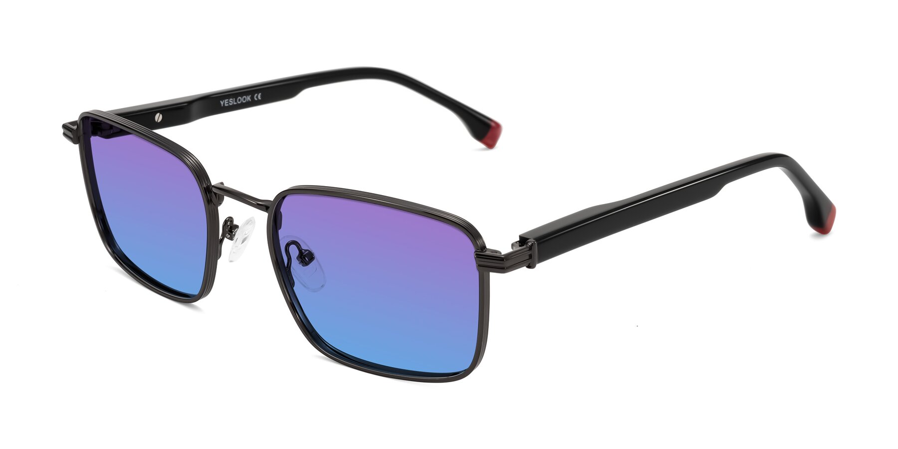 Angle of Rhine in Gunmetal/Black with Purple / Blue Gradient Lenses