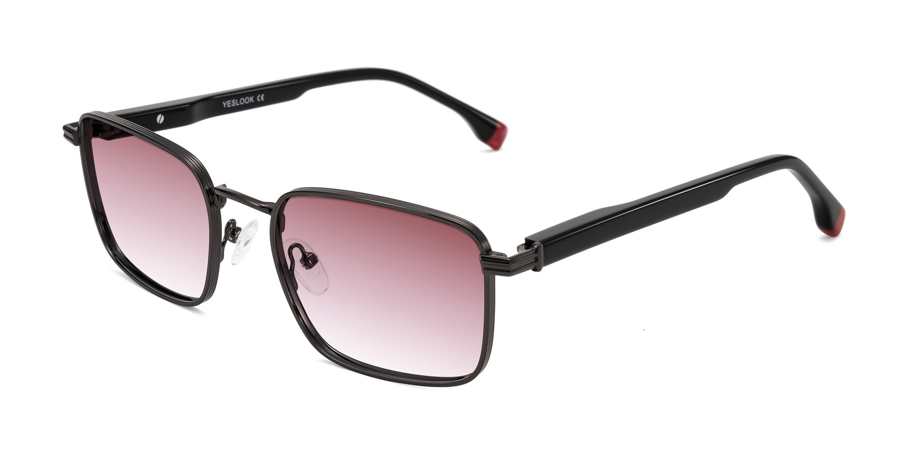 Angle of Rhine in Gunmetal/Black with Garnet Gradient Lenses