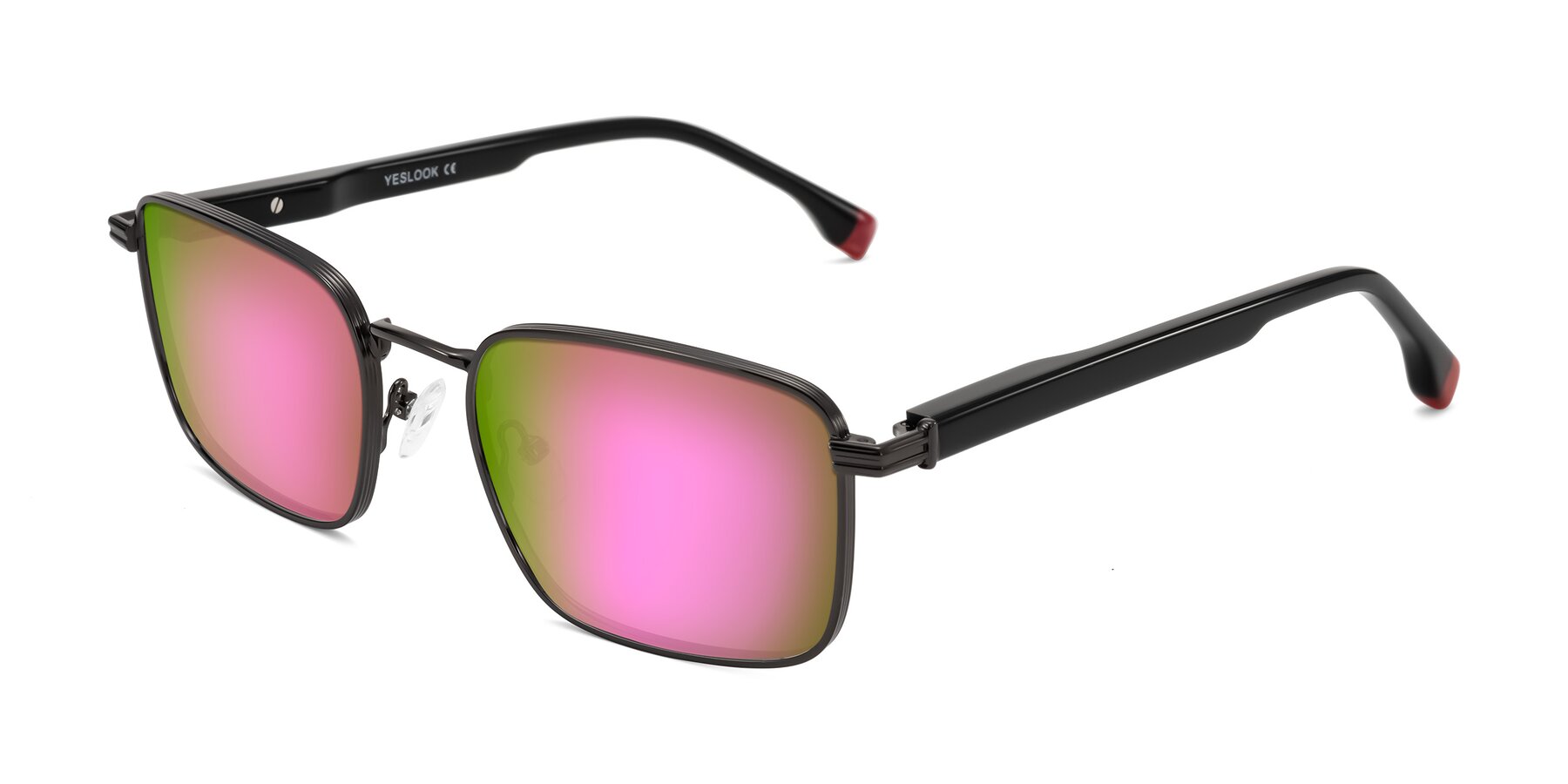 Angle of Rhine in Gunmetal/Black with Pink Mirrored Lenses