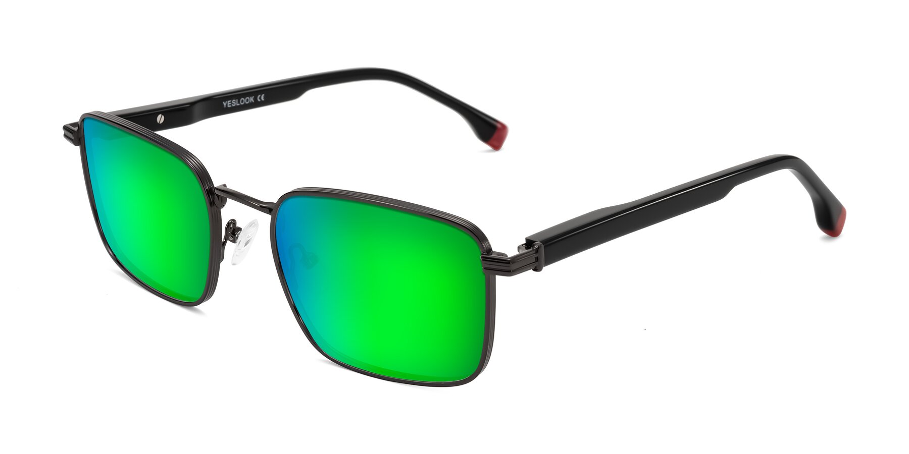 Angle of Rhine in Gunmetal/Black with Green Mirrored Lenses