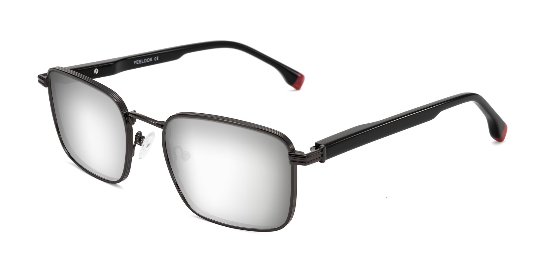 Angle of Rhine in Gunmetal/Black with Silver Mirrored Lenses