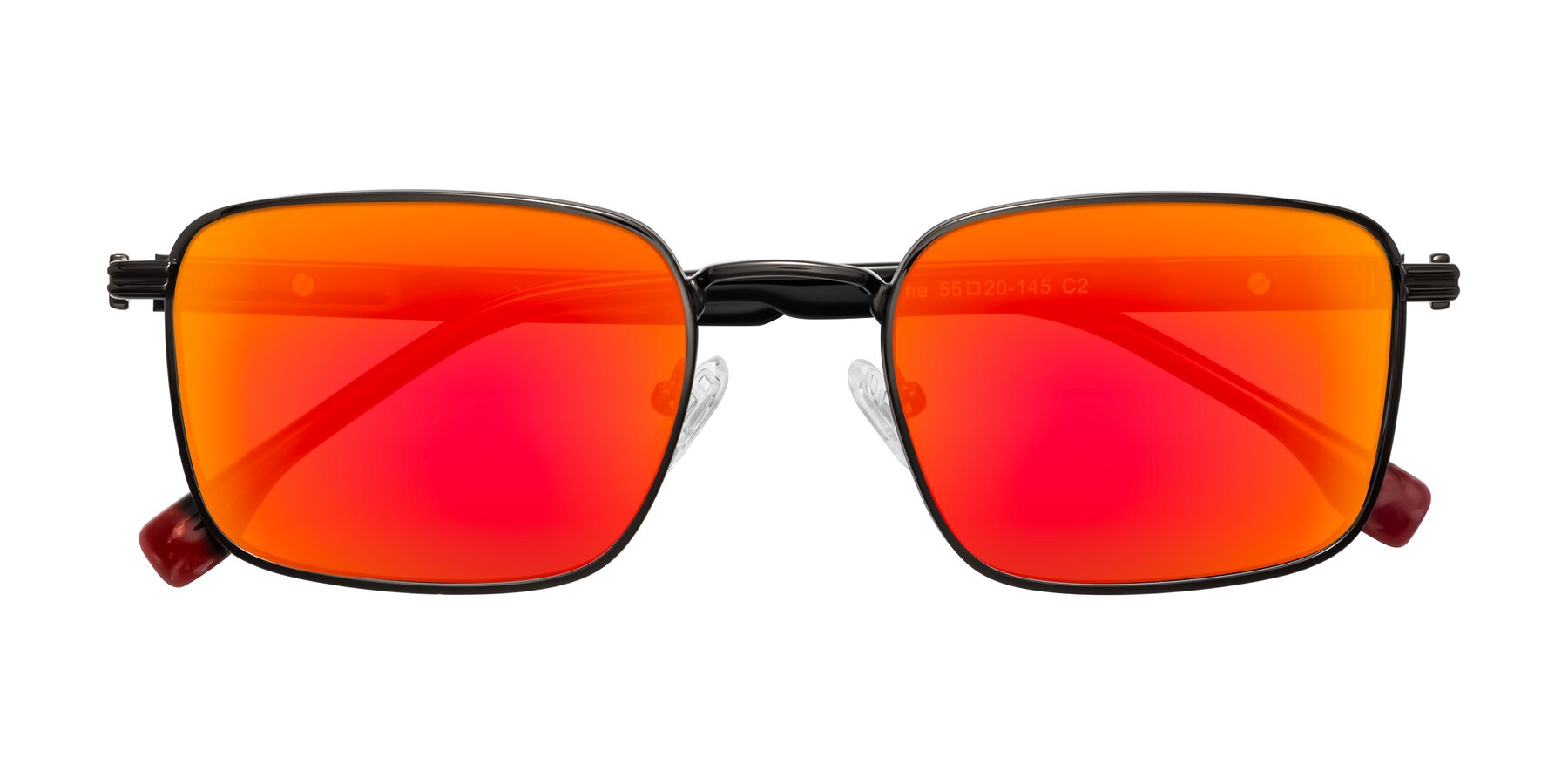 Folded Front of Rhine in Gunmetal/Black with Red Gold Mirrored Lenses