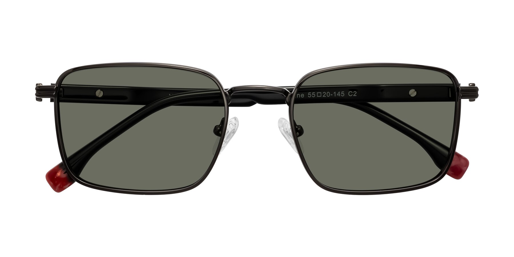 Folded Front of Rhine in Gunmetal/Black with Gray Polarized Lenses