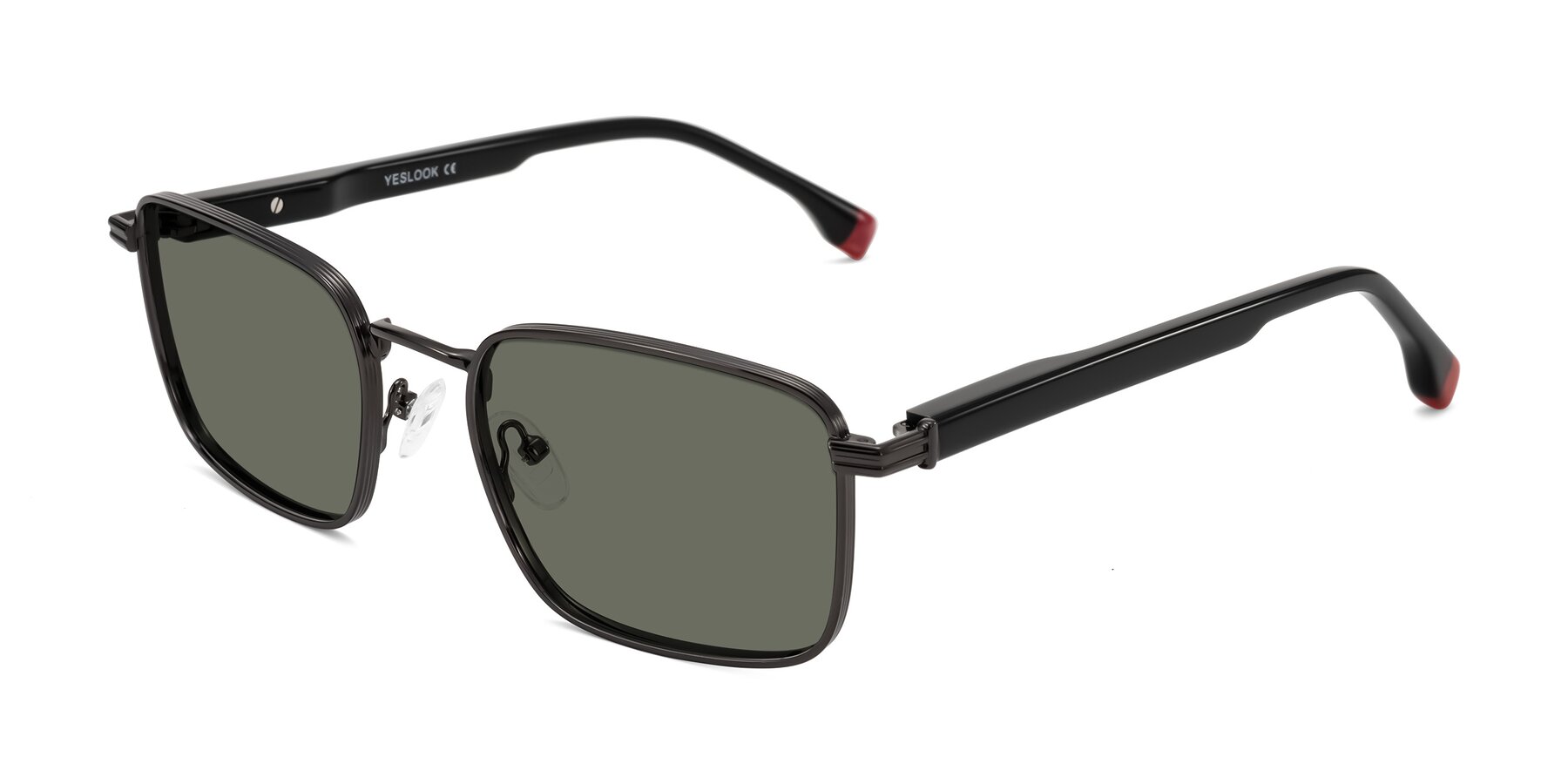 Angle of Rhine in Gunmetal/Black with Gray Polarized Lenses