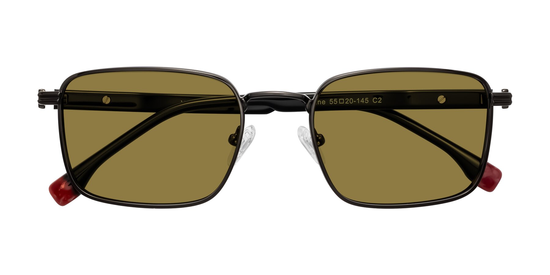 Folded Front of Rhine in Gunmetal/Black with Brown Polarized Lenses