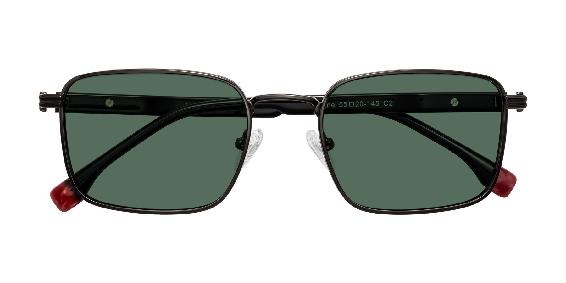 Folded Front of Rhine in Gunmetal/Black with Green Polarized Lenses