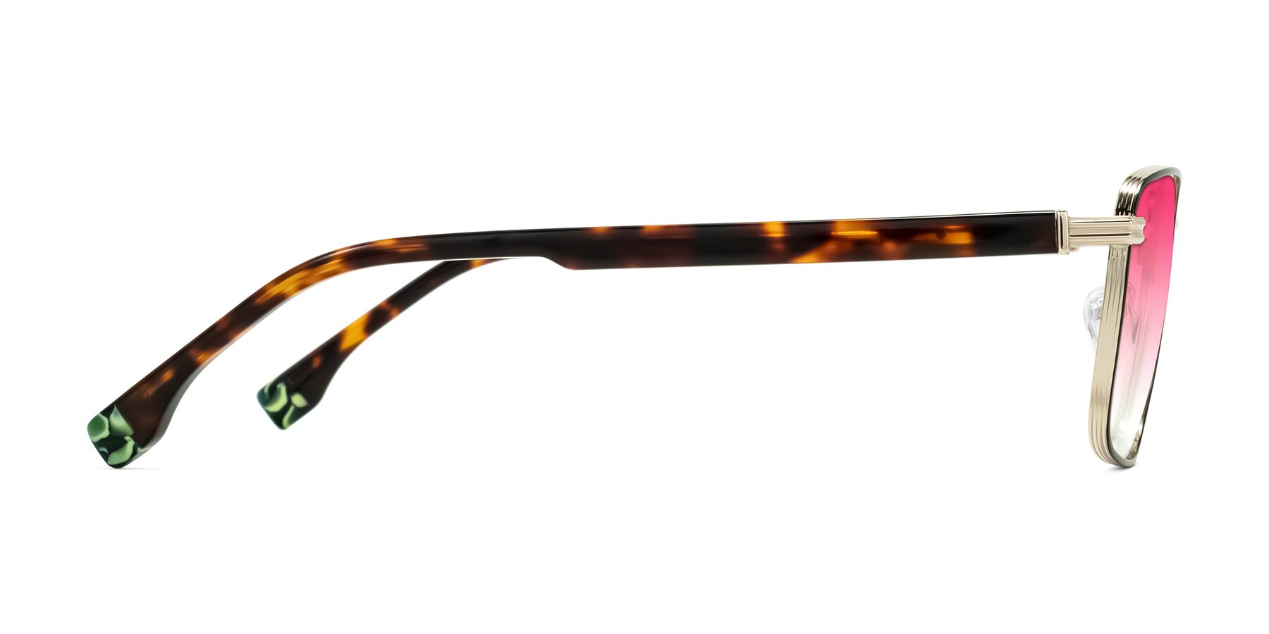 Side of Rhine in Black/Gold/Tortoise with Pink Gradient Lenses