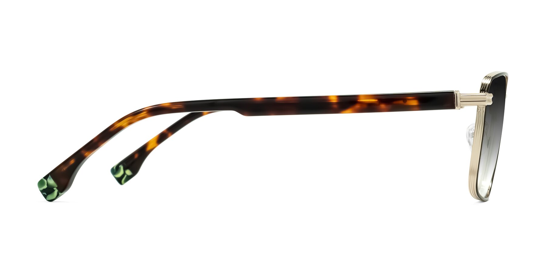 Side of Rhine in Black/Gold/Tortoise with Gray Gradient Lenses