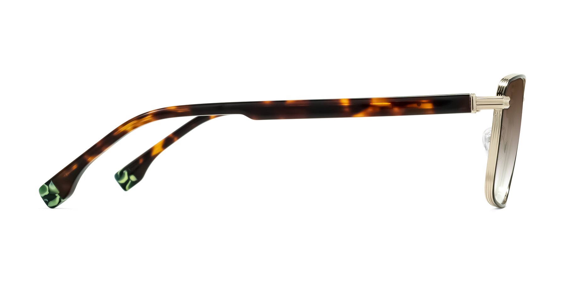 Side of Rhine in Black/Gold/Tortoise with Brown Gradient Lenses