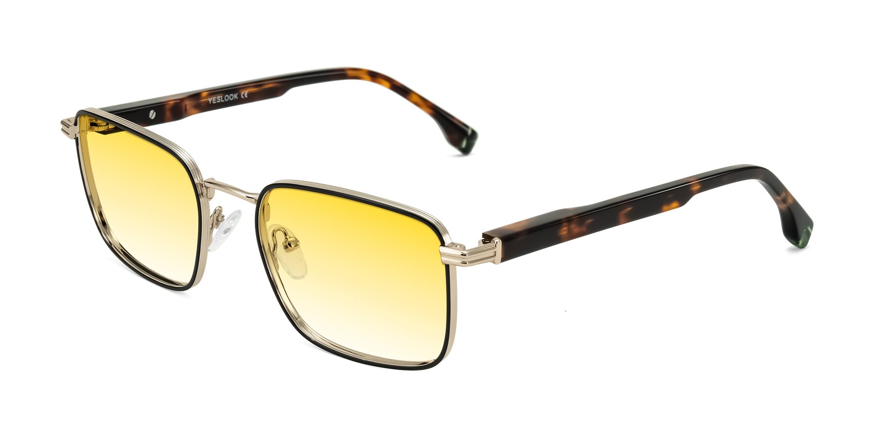 Angle of Rhine in Black/Gold/Tortoise with Yellow Gradient Lenses